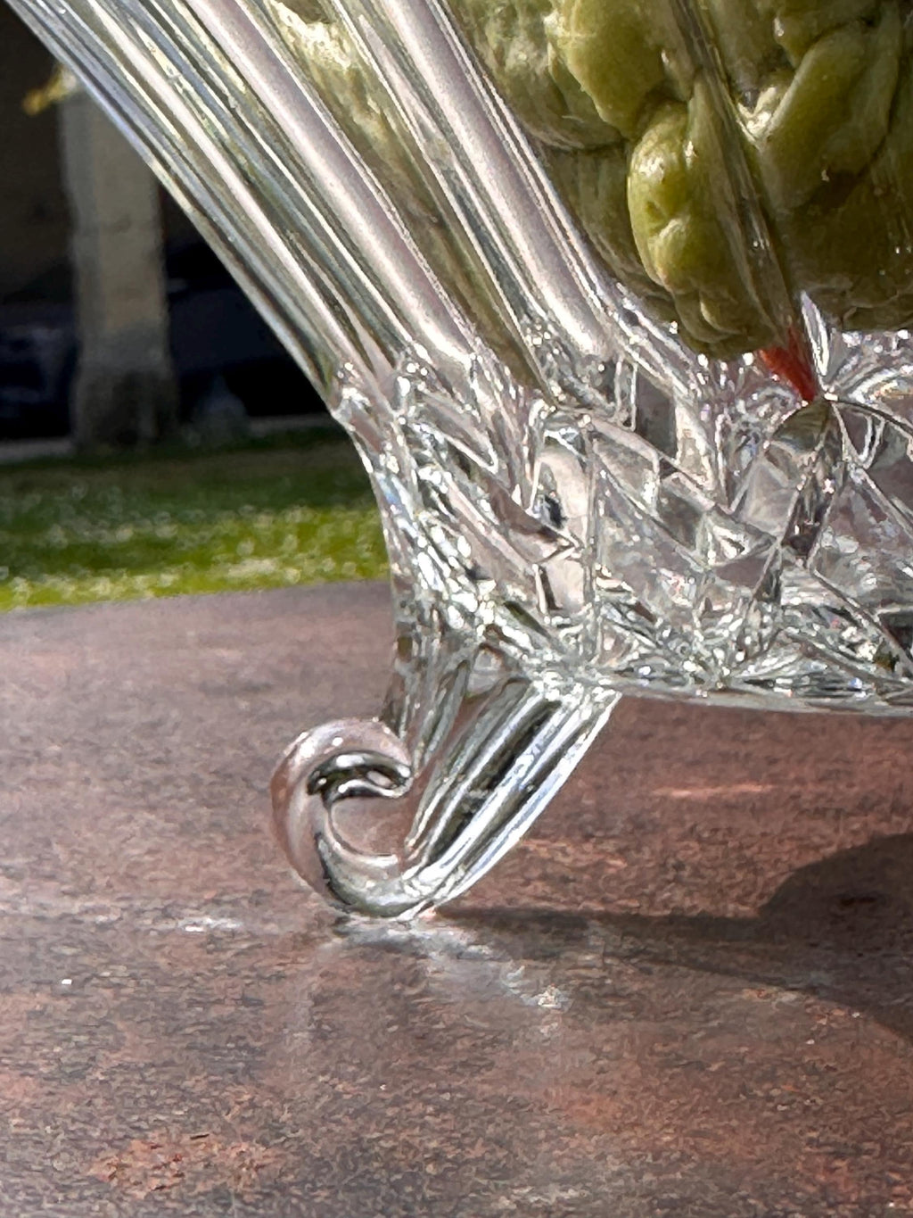 Coupe à fruits tripode en verre vintage – Design rétro