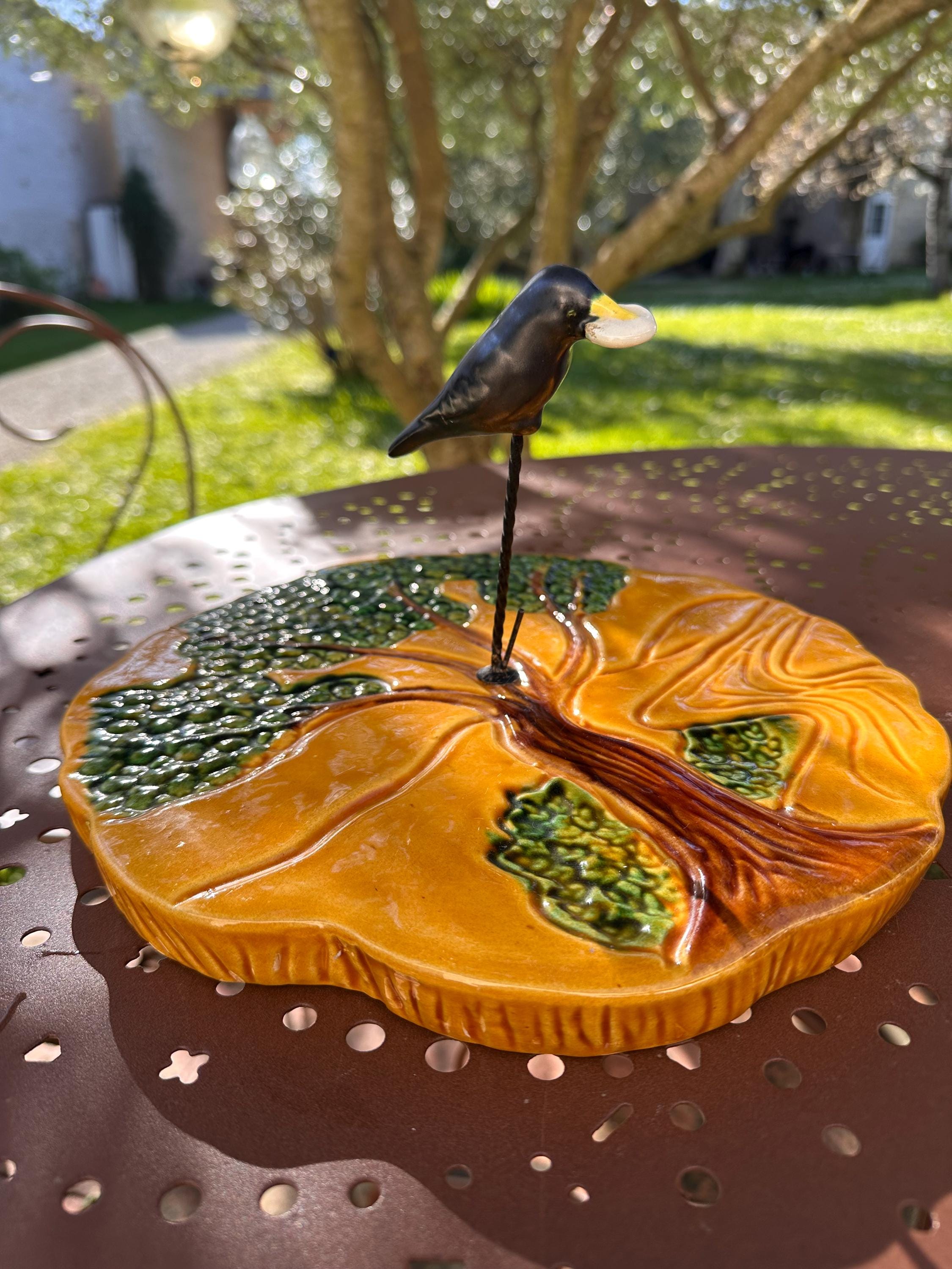 Vintage Vallauris ceramic cheese platter – The Crow and the Fox