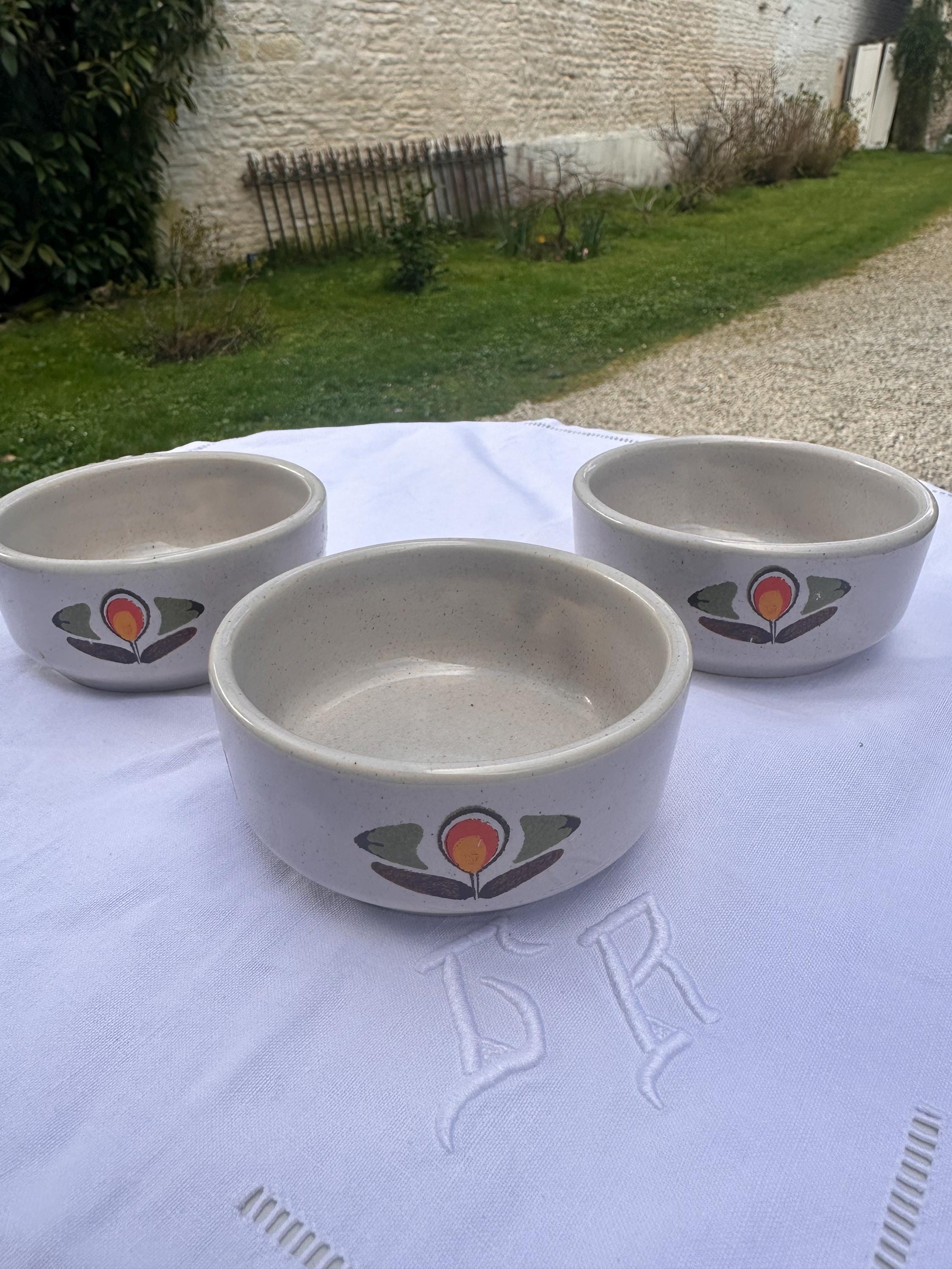 Lot de 3 Ramequins Saint-Amand "Louisiane" – Faïence Vintage Années 70
