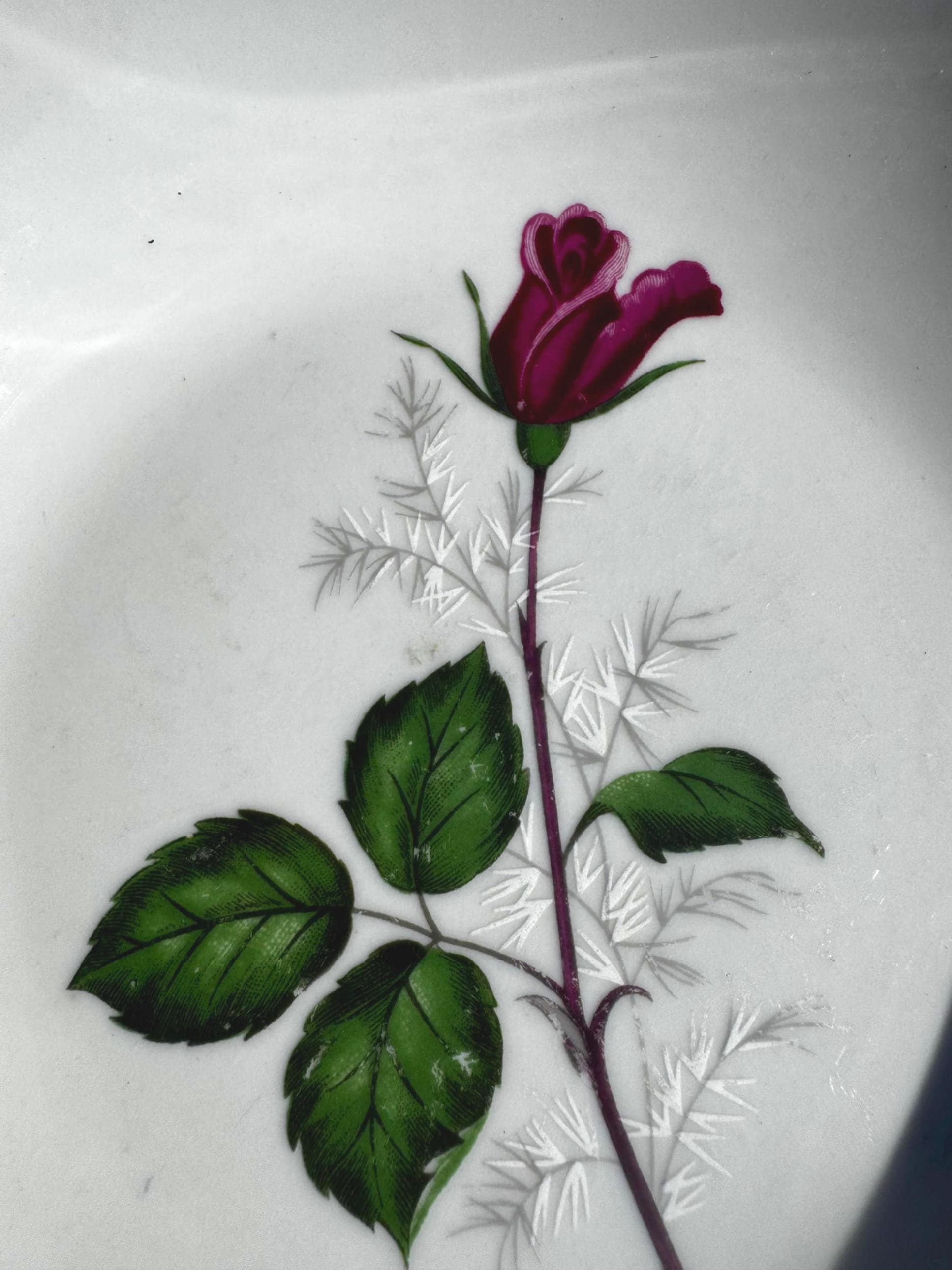Antique porcelain dessert set – Large salad bowl and 8 small bowls