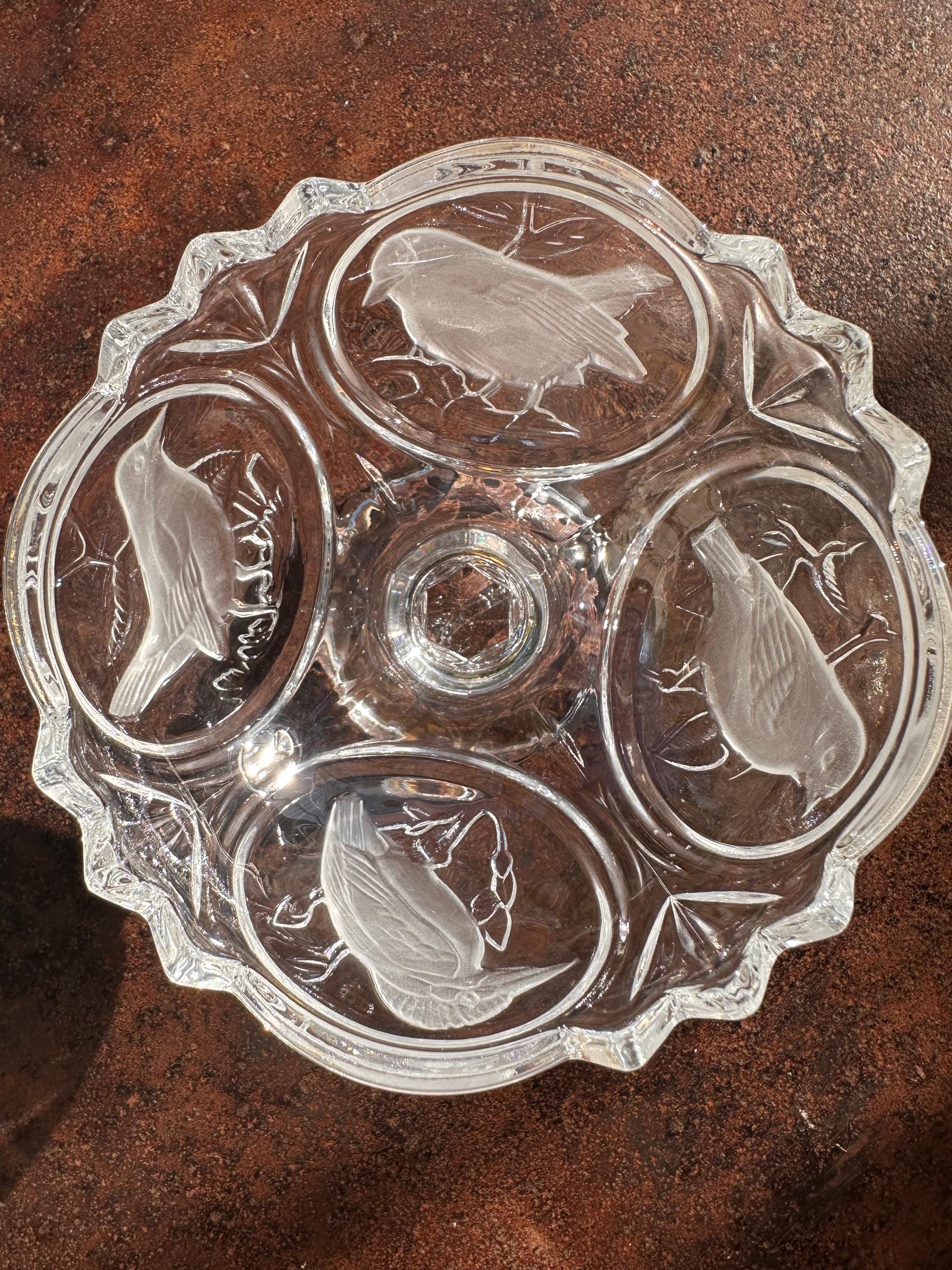 Arques crystal footed bowl – "Les Passereaux" model