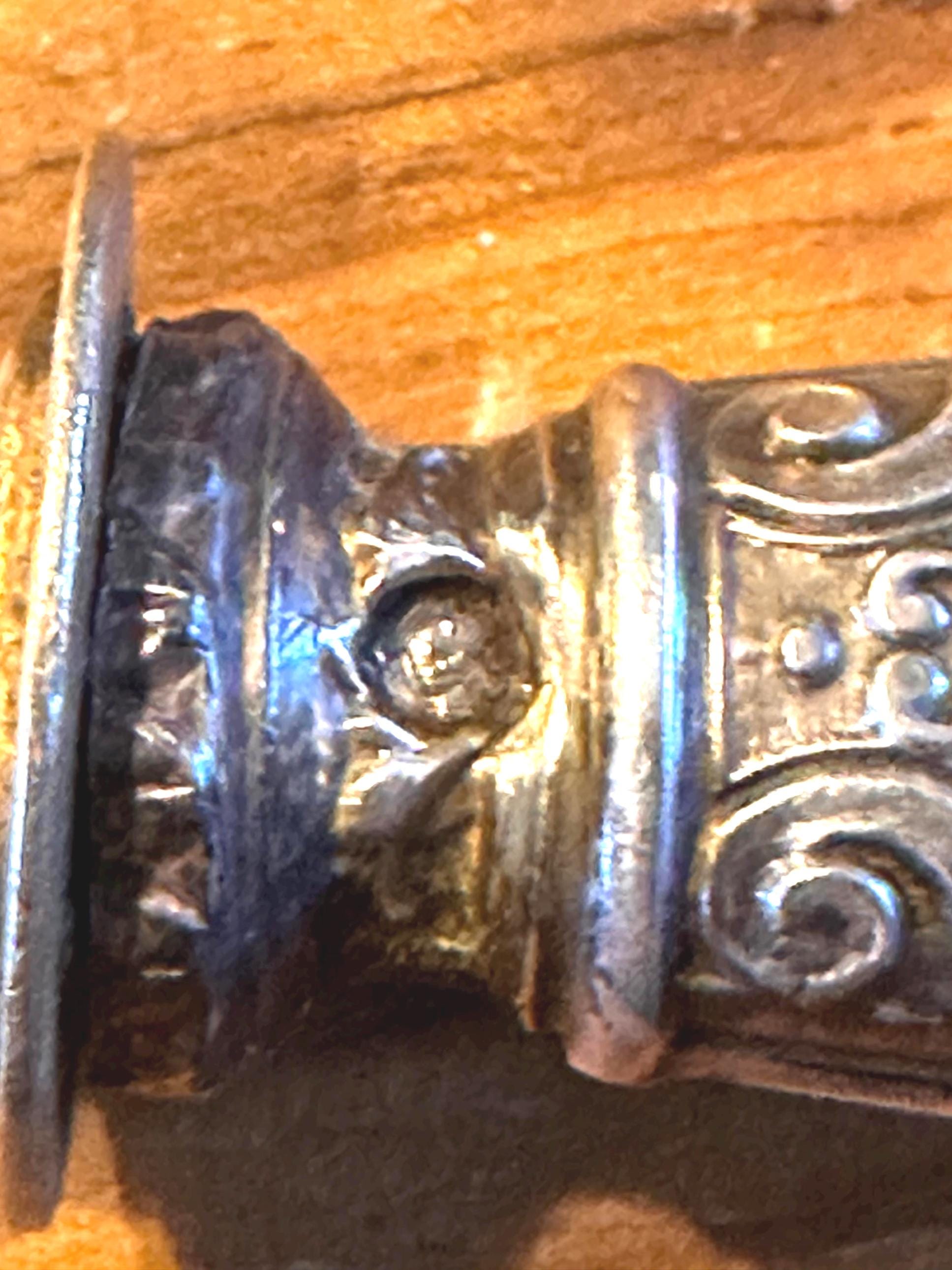 Pelle à gâteau ancienne en argent fourré et métal doré – Style Rocaille