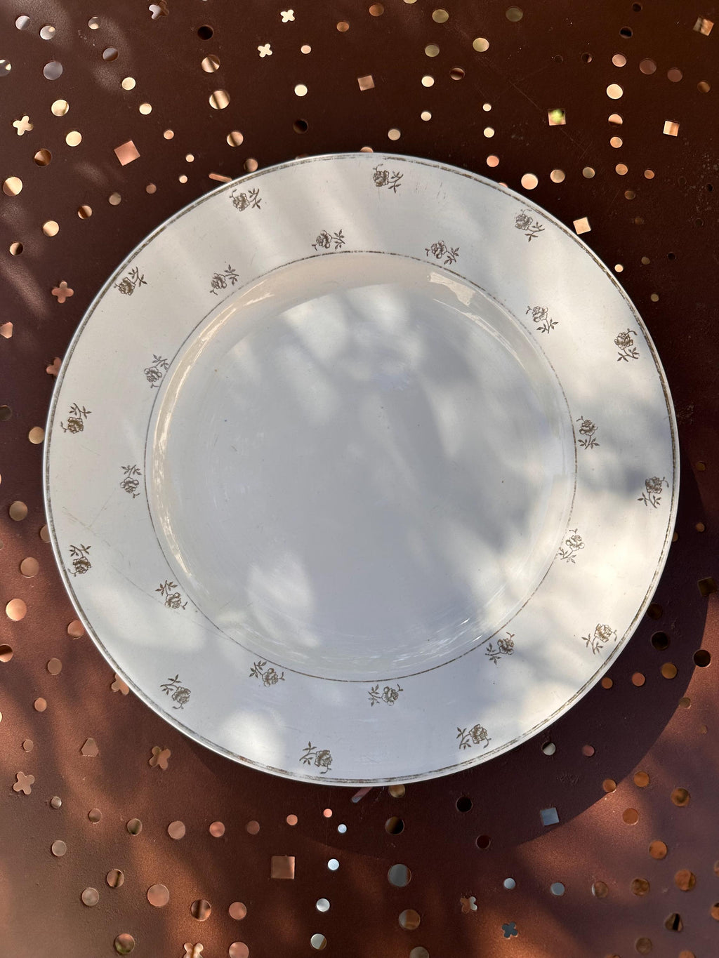 Grand plat rond ancien Digoin – Modèle Galibier