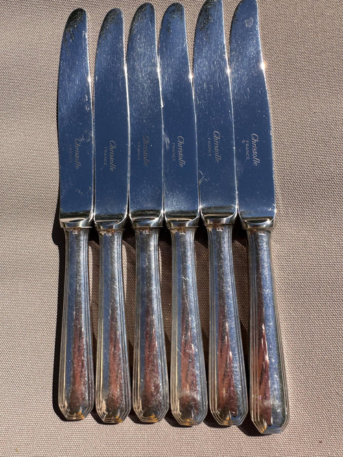6 Christofle dessert knives – America pattern by Luc Lanel