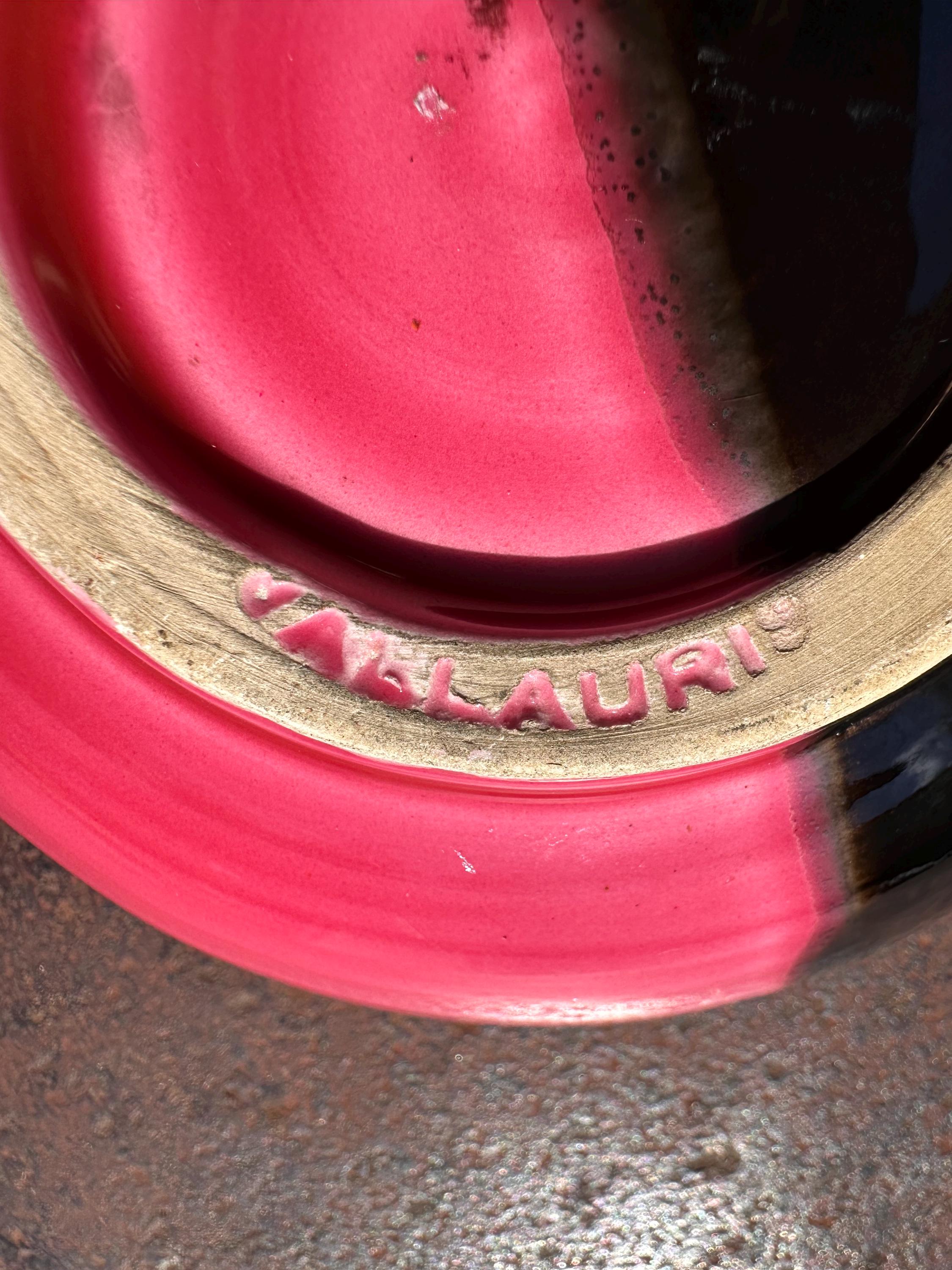 Vintage Vallauris pink and black ashtray – Mid-Century Design