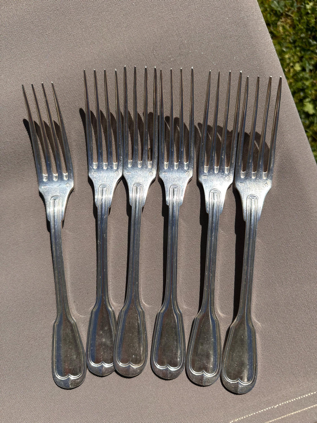 6 fourchettes en métal argenté Gabriel Gay Grenoble – Modèle Filet