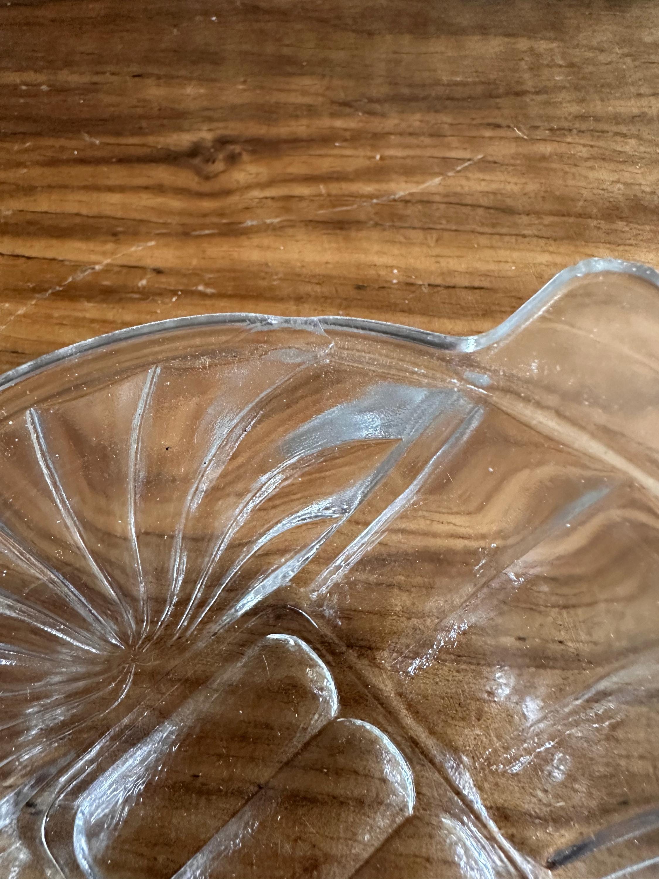 Lot de 4 Ramequins Vintage en Verre Moulé à Oreilles - Style Art Déco