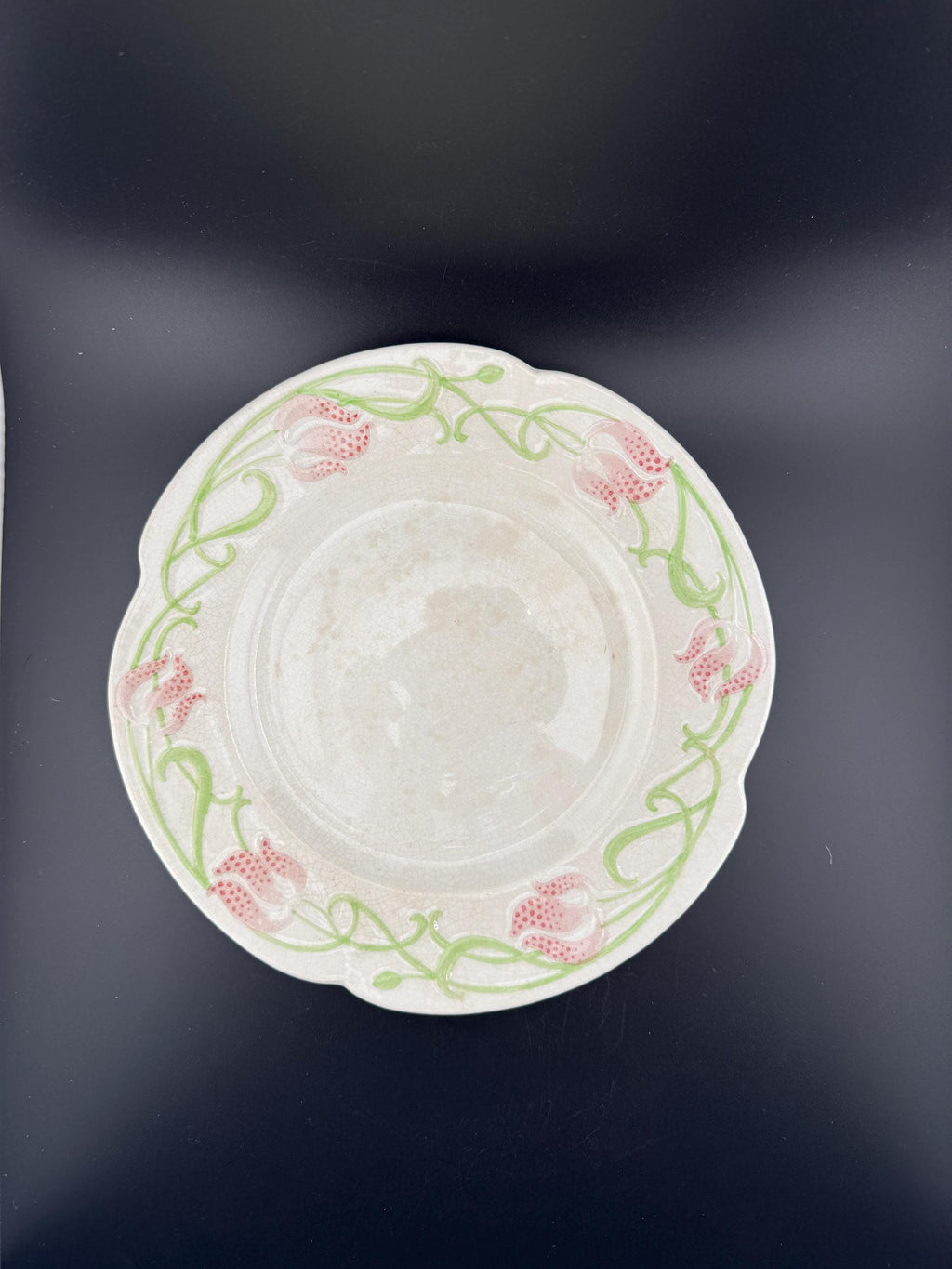Lot de 3 Assiettes Sarreguemines "Tircis" – Faïence U&C Art Nouveau