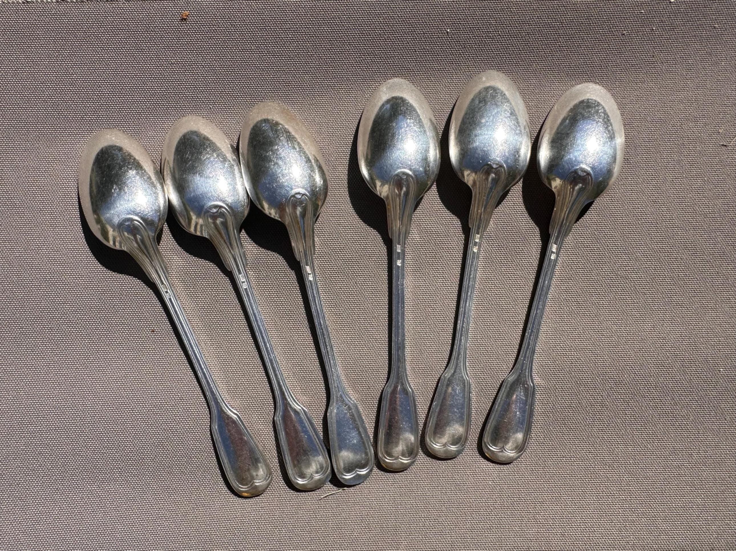 Petites Cuillères Charles Roux Paris en Métal Argenté  - Modèle Filet Vieux Paris - Orfèvrerie française