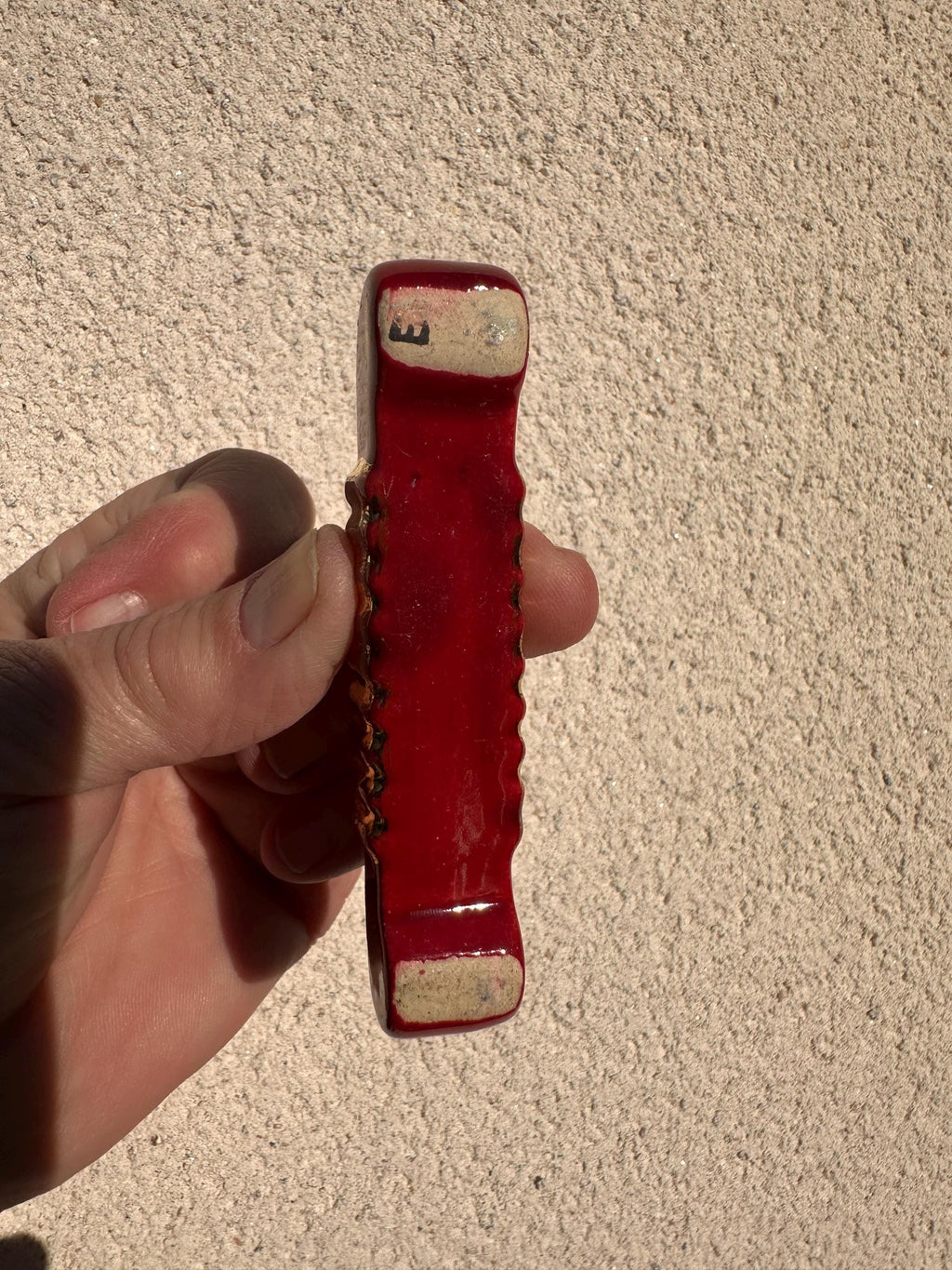 Lot de 6 Porte-Couteaux Art Déco en Céramique Rouge Sang et Or