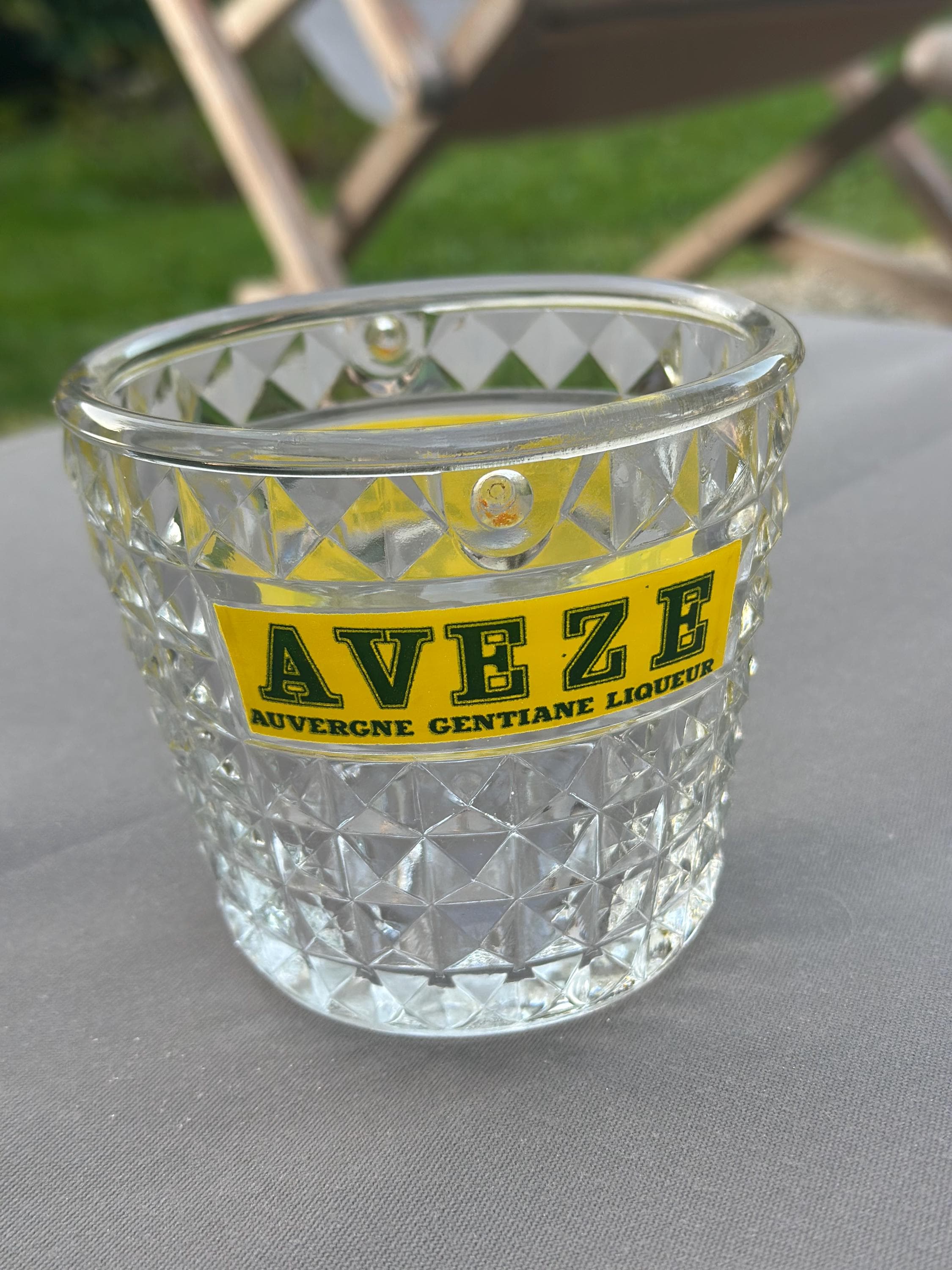 Seau à glaçons publicitaire Avèze – Style bistrot vintage