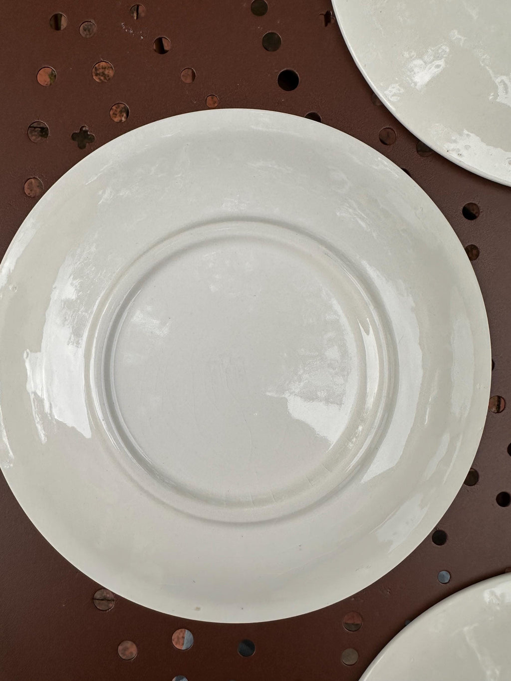 assiettes creuses vintage "Suprême" – Décor chardons marron Lot de 6