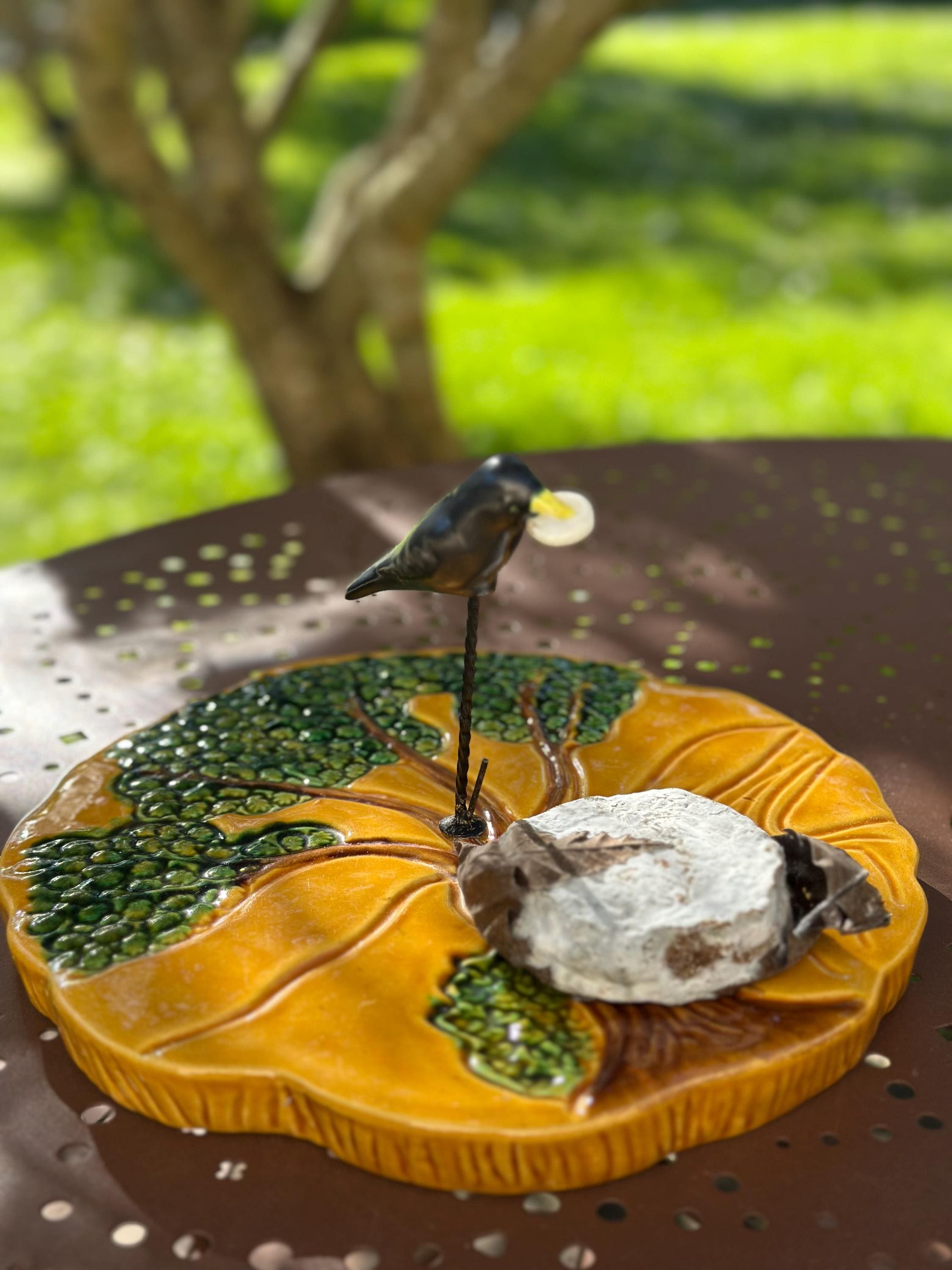 Vintage Vallauris ceramic cheese platter – The Crow and the Fox