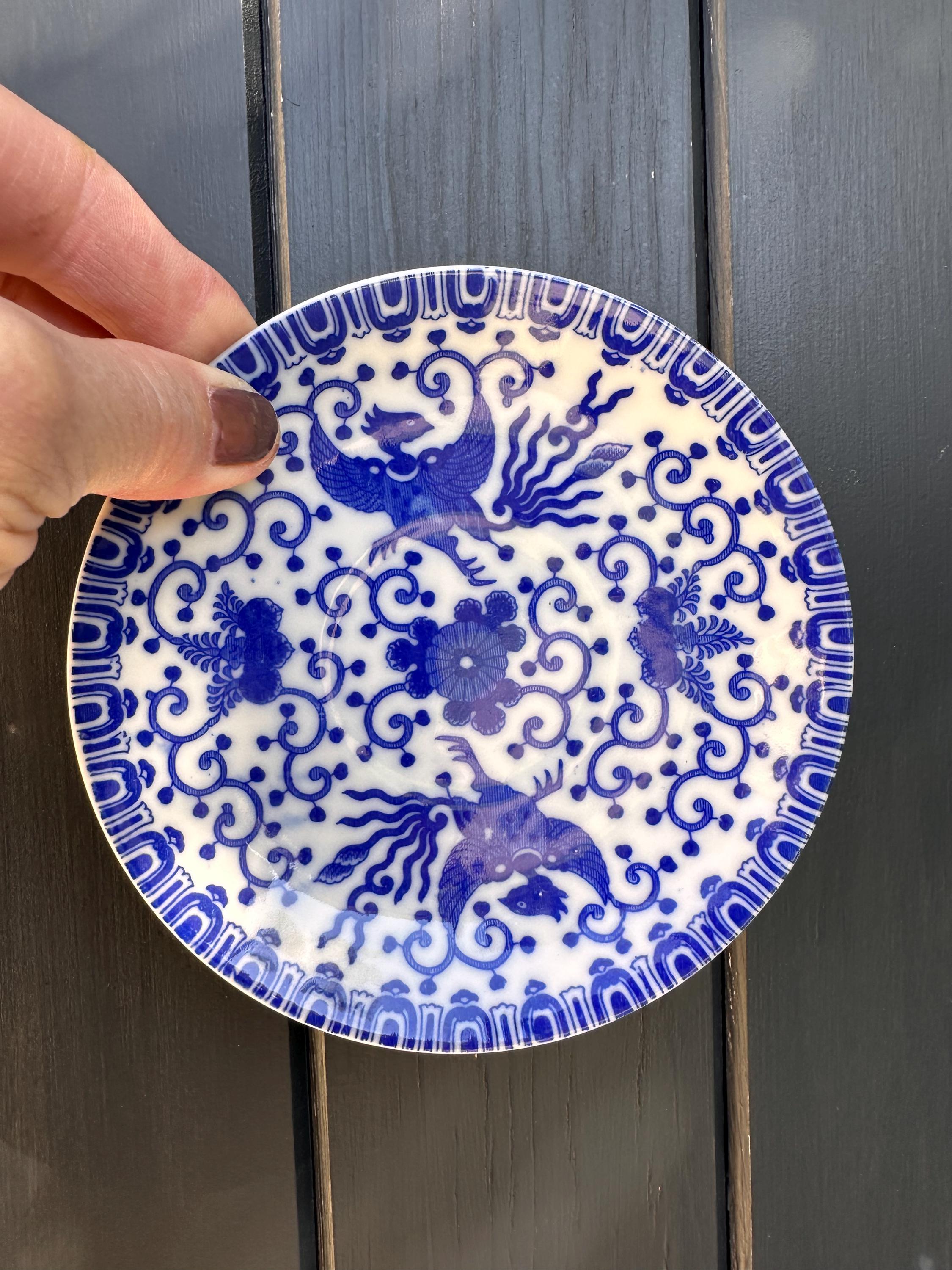 Petites assiettes  Vintage made in Japan en Porcelaine Bleue & Blanche – Assiettes à pain chic  –Art de la Table Japonais - lot de 4