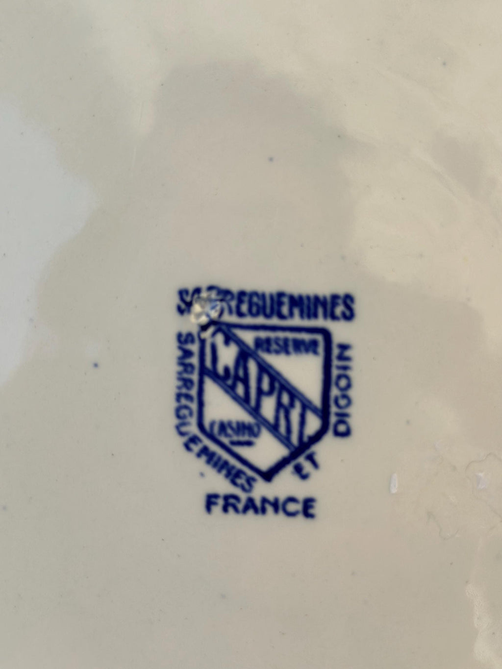 Grand plat creux en faïence Sarreguemines – Modèle Capri