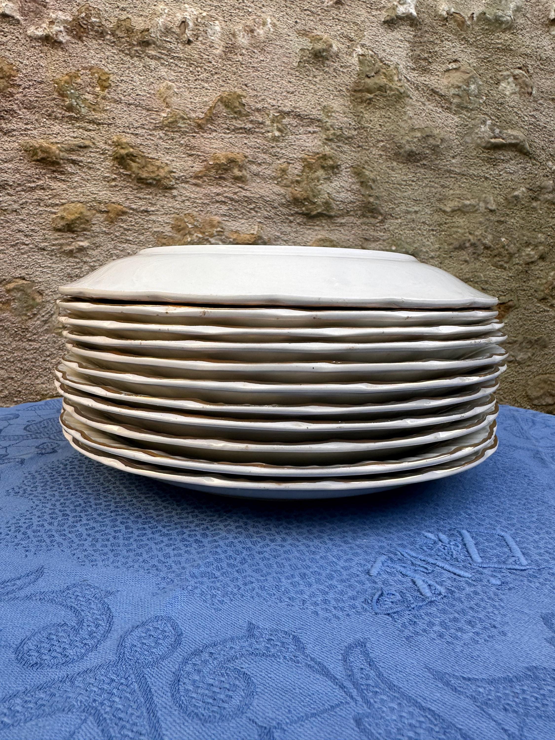 6 assiettes anciennes Digoin & Sarreguemines – Modèle Rapsodie