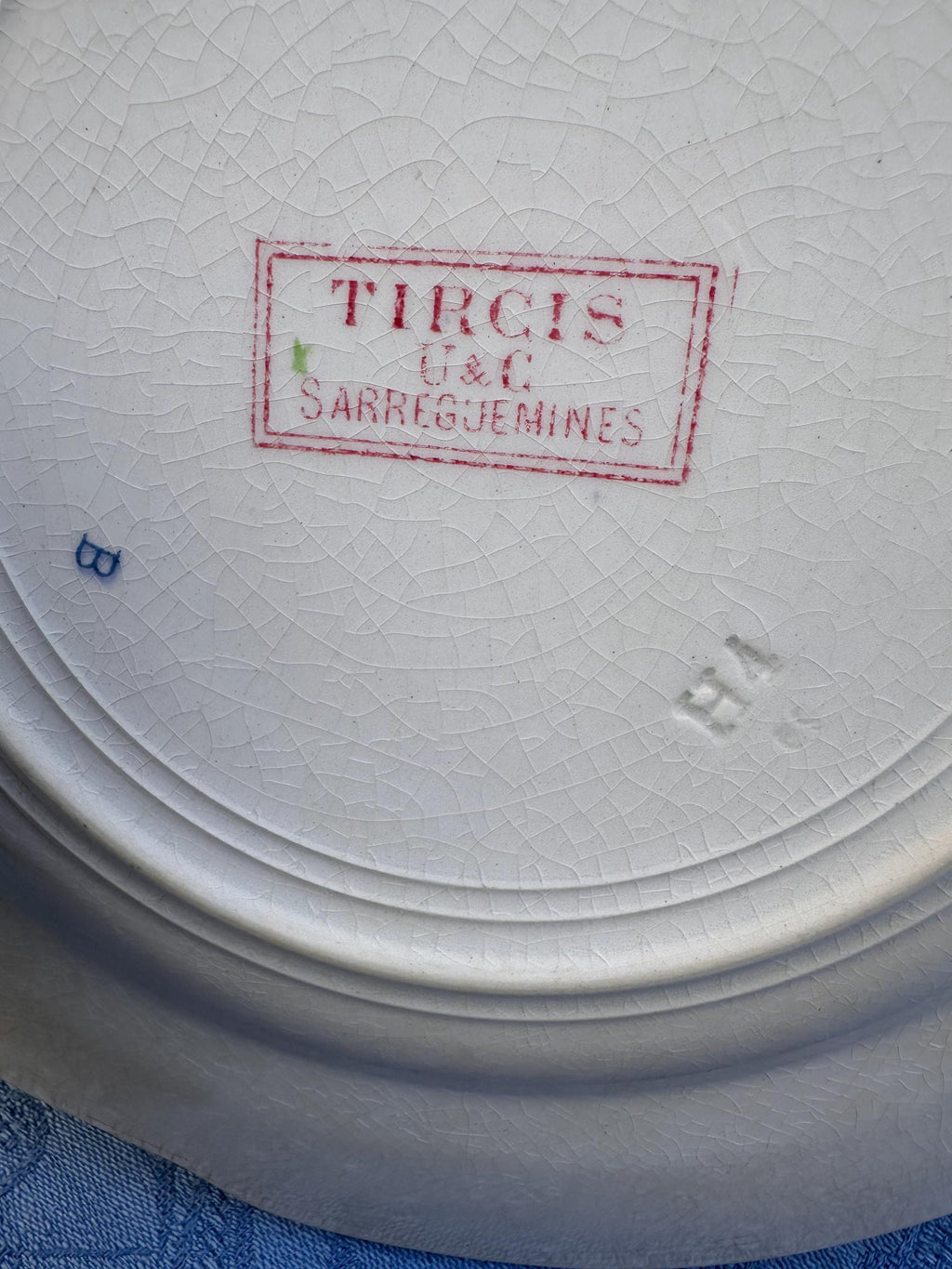 Lot de 3 Assiettes Sarreguemines "Tircis" – Faïence U&C Art Nouveau