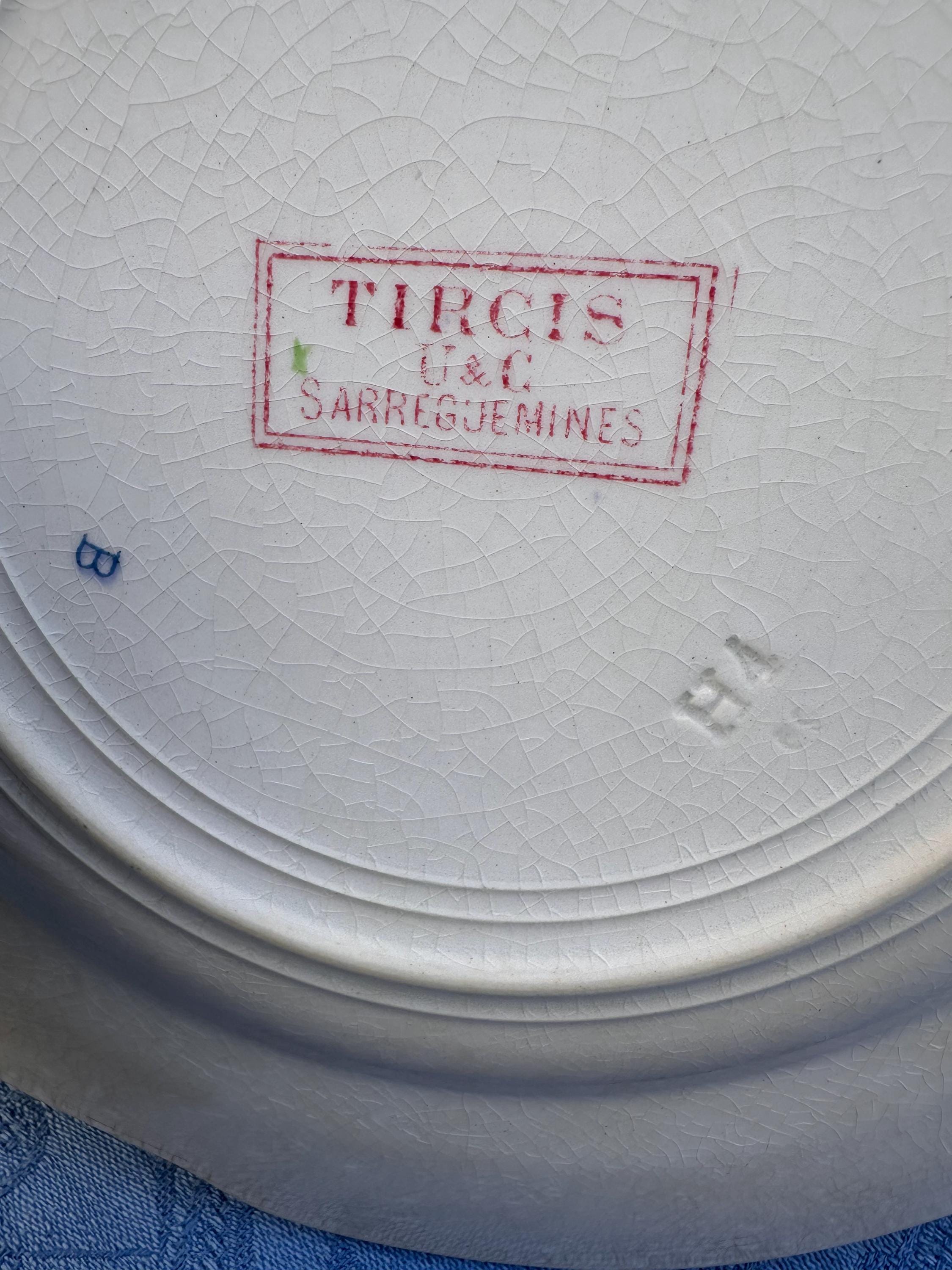 Lot de 3 Assiettes Sarreguemines "Tircis" – Faïence U&C Art Nouveau