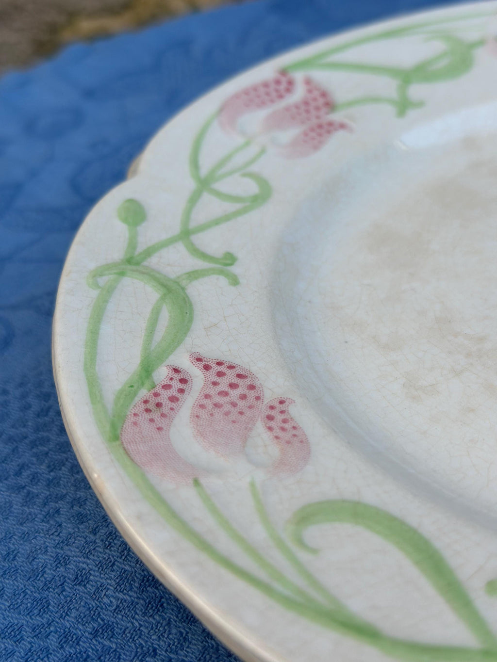 Lot de 3 Assiettes Sarreguemines "Tircis" – Faïence U&C Art Nouveau