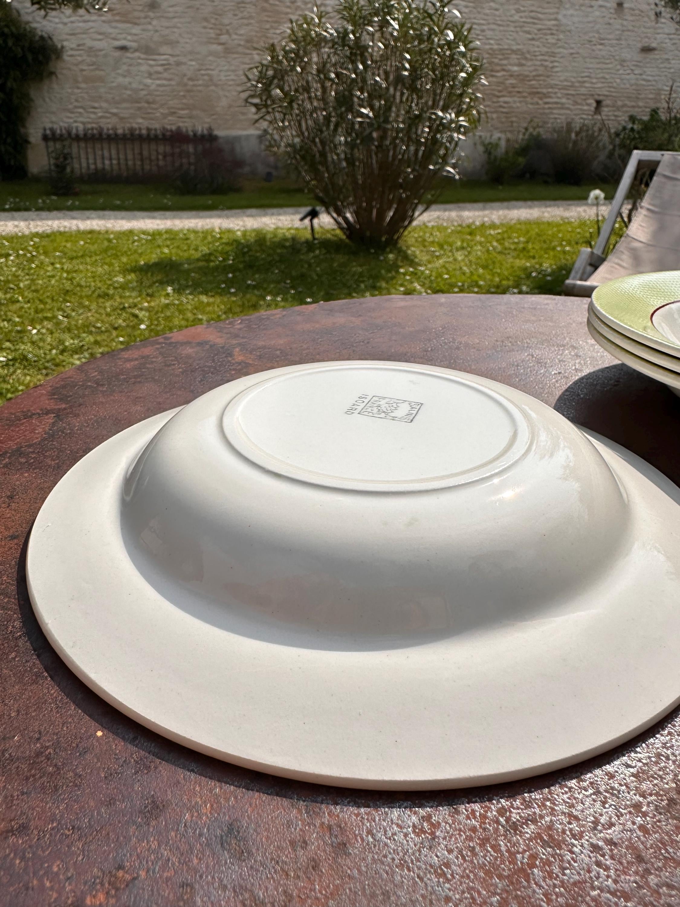 6 assiettes creuses anciennes Salins – Modèle Isoard