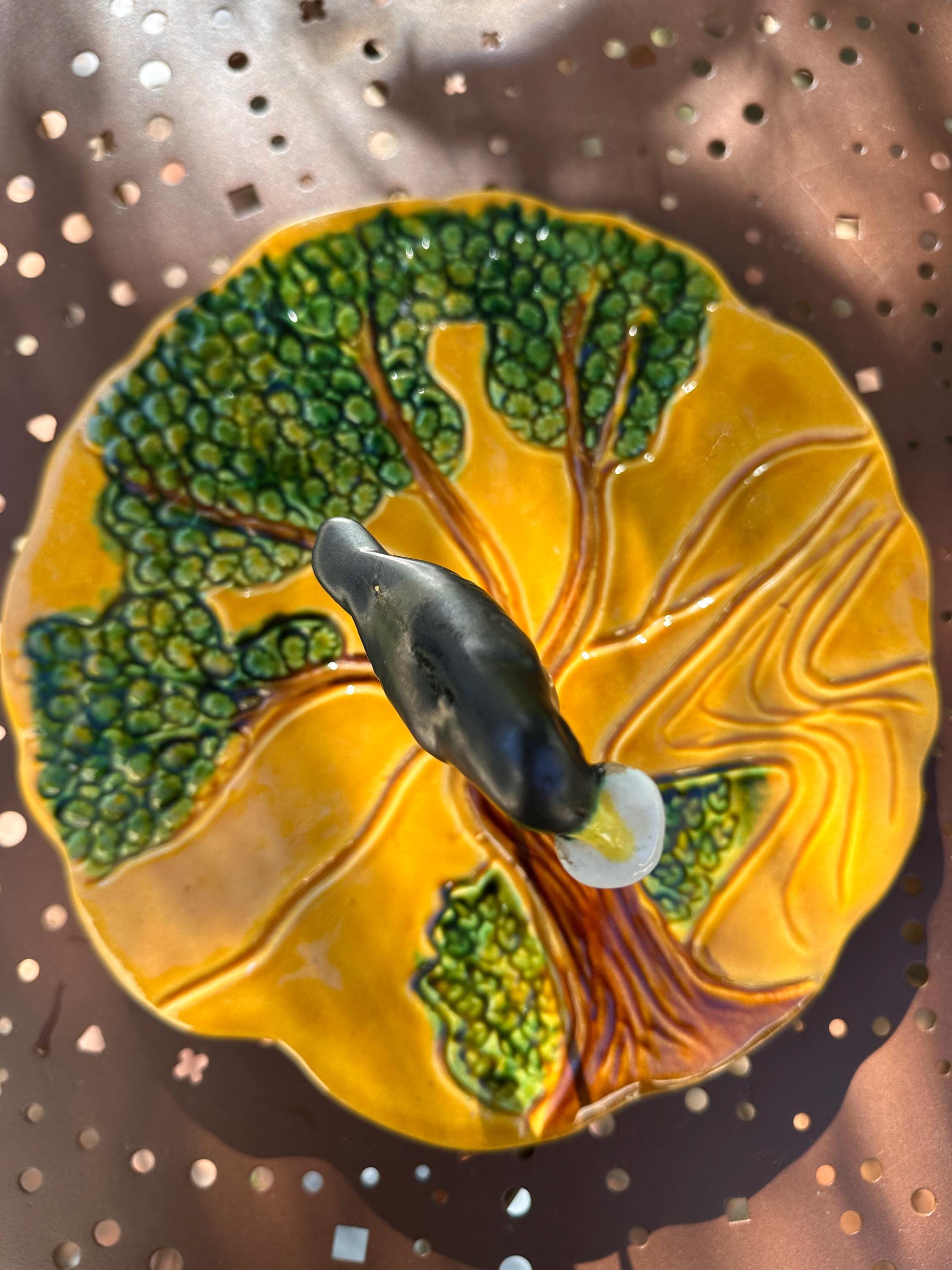 Vintage Vallauris ceramic cheese platter – The Crow and the Fox