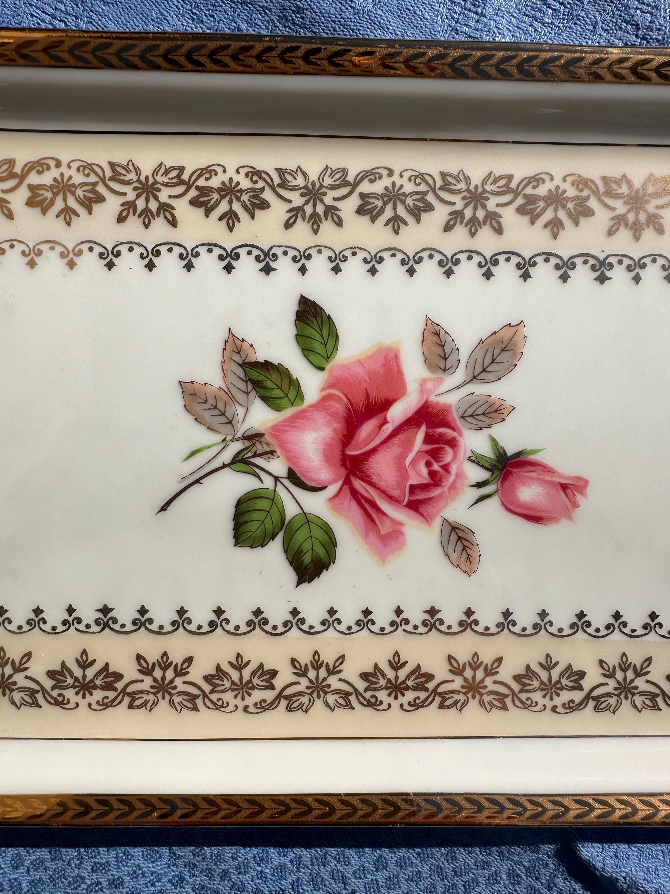 Vintage French Porcelain Cake Plate – Pink and Fine Gold Gilding