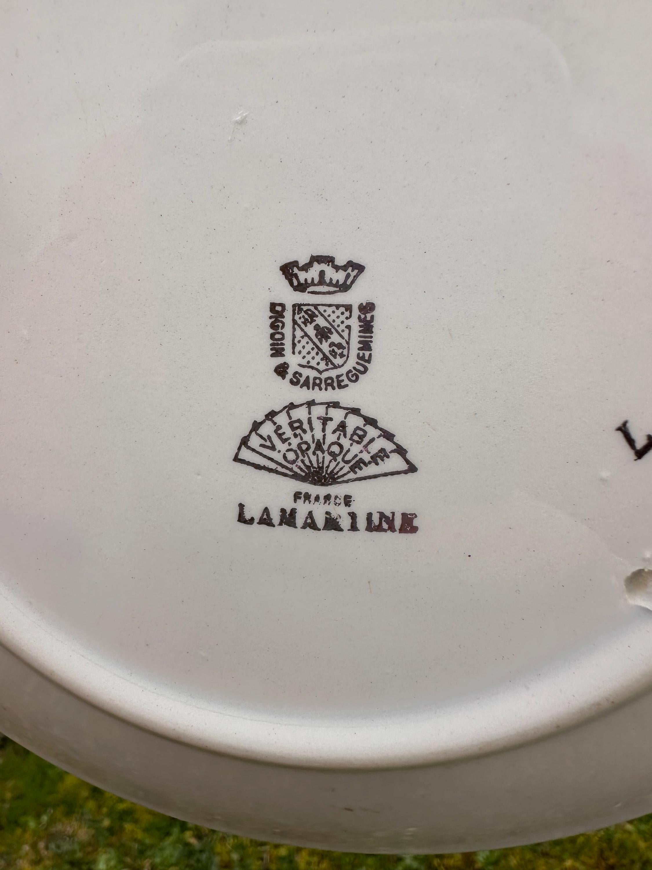 Set of 4 Digoin & Sarreguemines "Lamartine" Dessert Plates
