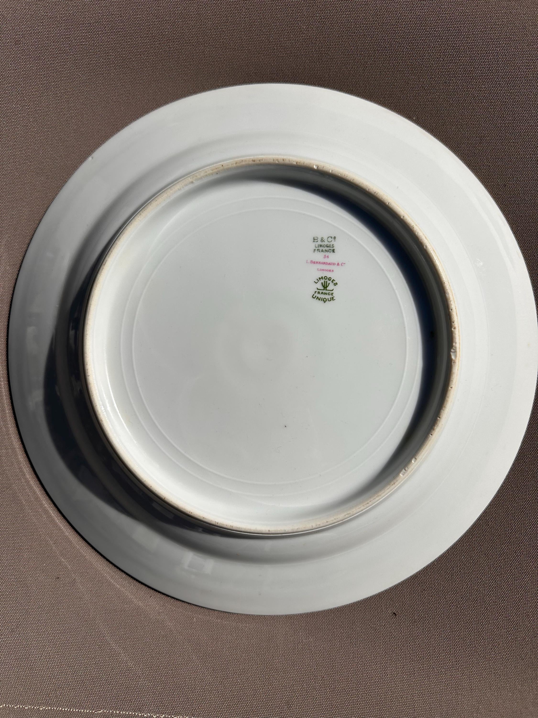 Bernardaud Limoges large rimmed serving dish – Antique porcelain