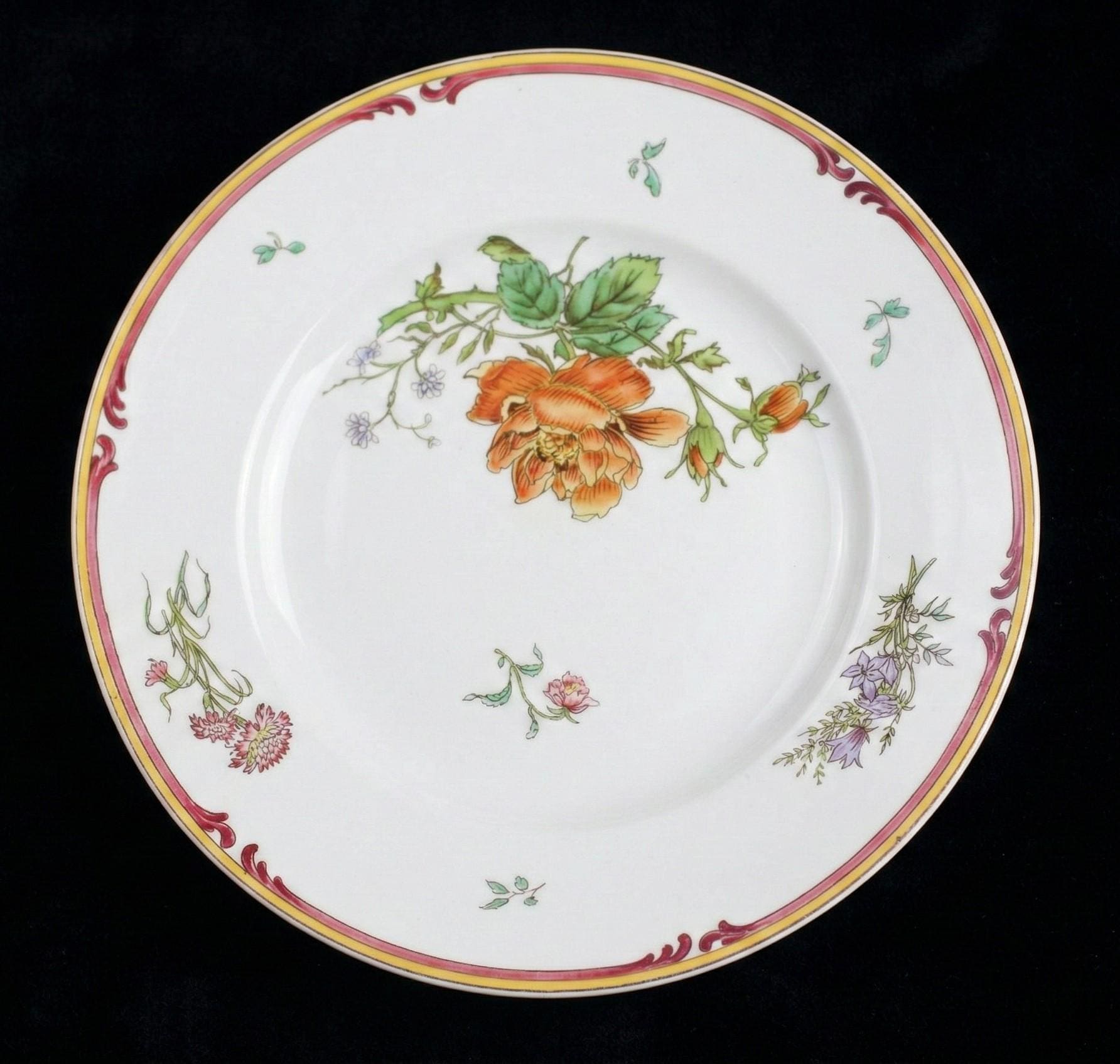 Assiette ancienne en faïence Sarreguemines – Modèle Pompadour