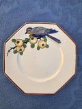 Assiette octogonale Longwy – Motif oiseau Art Déco