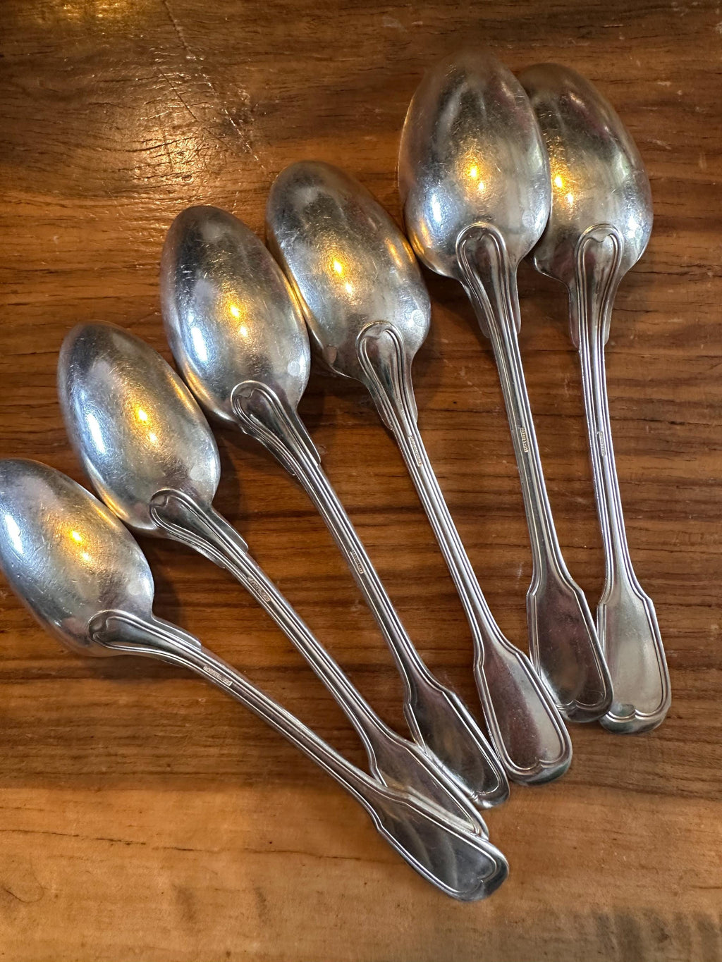 6 petites cuillères en métal argenté Gabriel Gay – Modèle Filet
