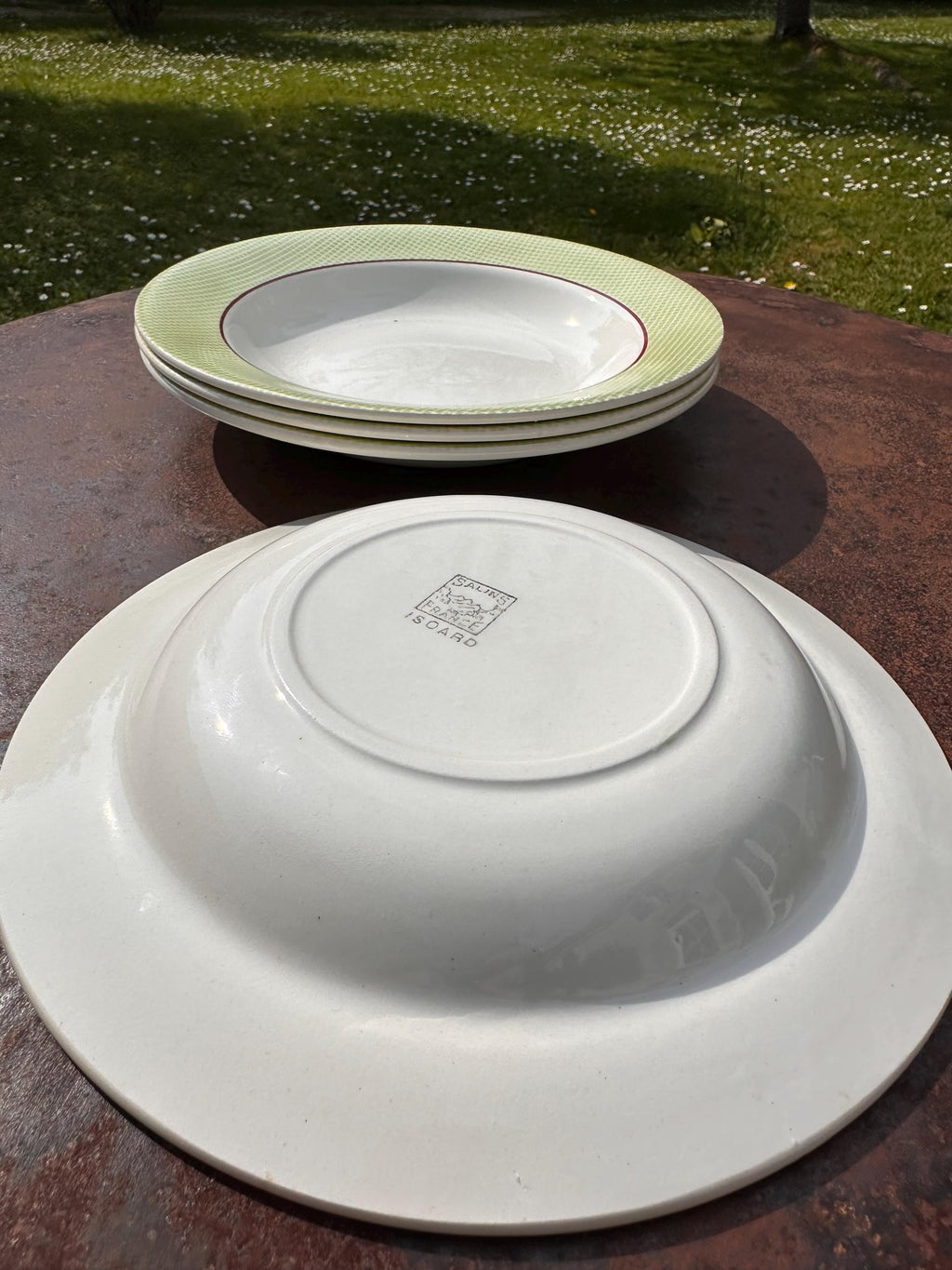 6 assiettes creuses anciennes Salins – Modèle Isoard