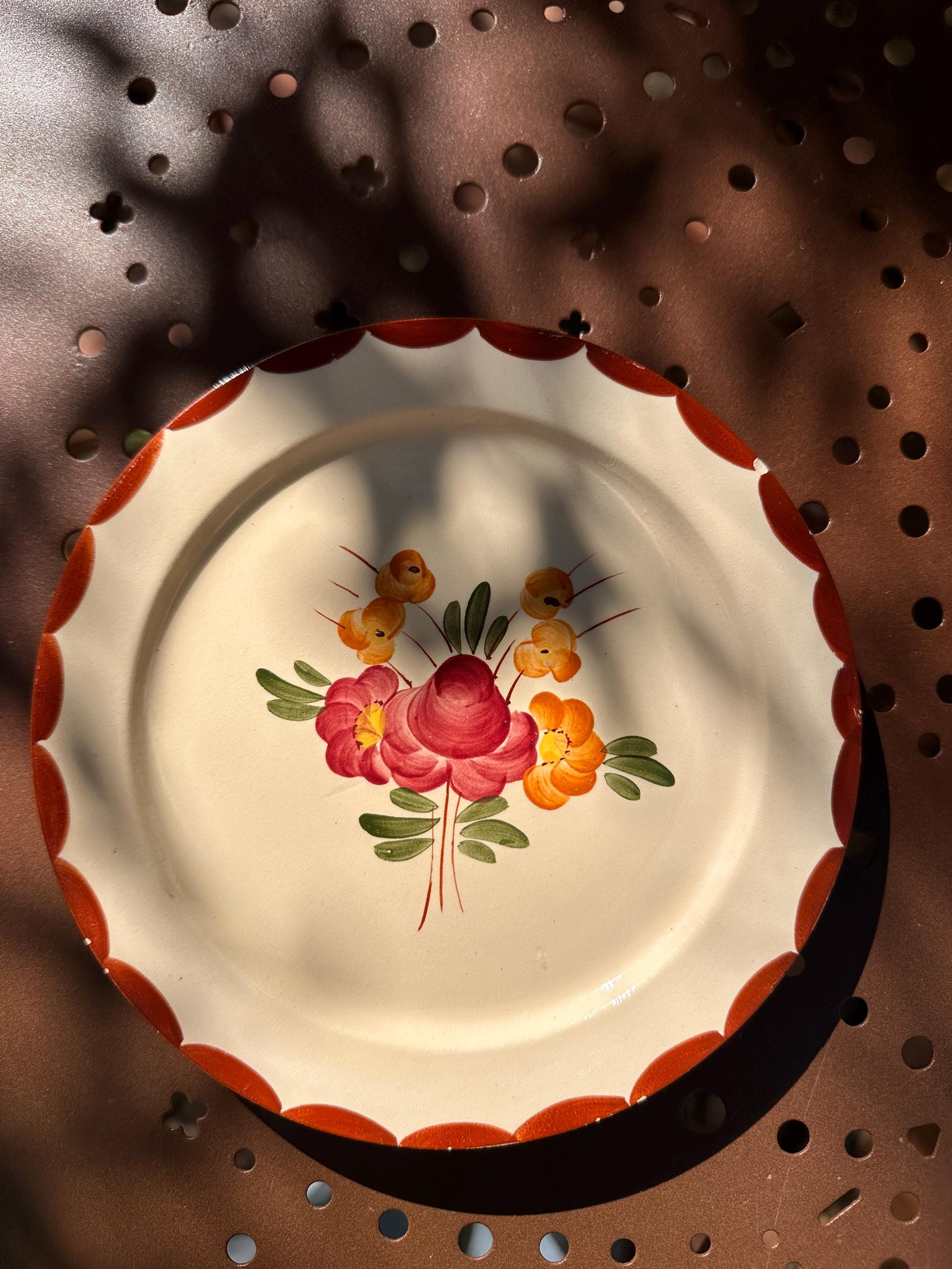 Set of 8 Longchamp "Tout à la Main" Plates – Vintage Hand-Painted Earthenware