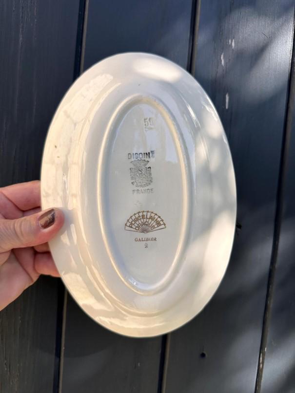 Saucière et son ravier Digoin & Sarreguemines  modèle Galibier - Esprit Chalet Chic Montagne - Vintage France - lot de 2
