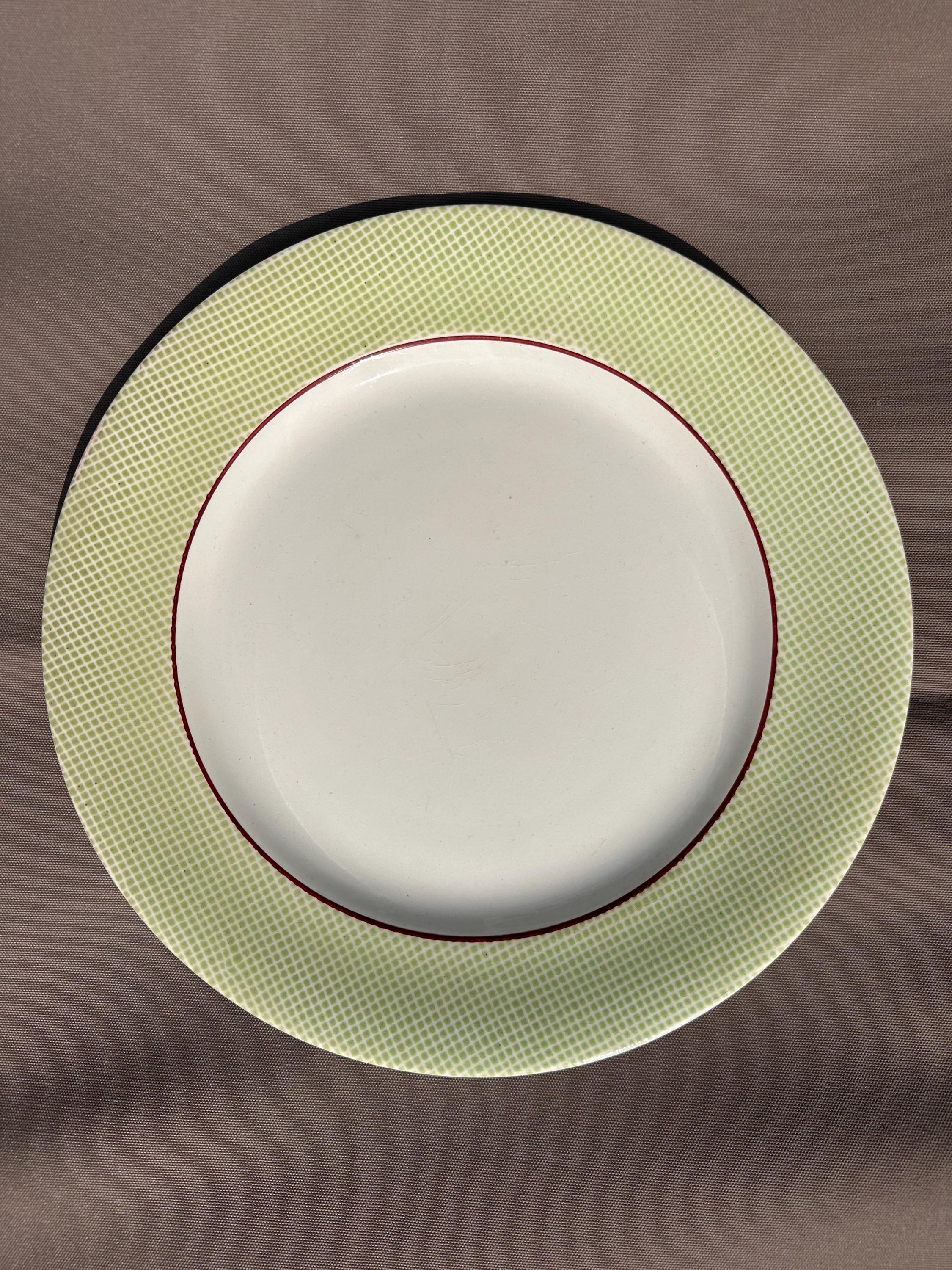 Plat à tarte Salins "Isoard" – Motif quadrillé vert, Ø 27 cm