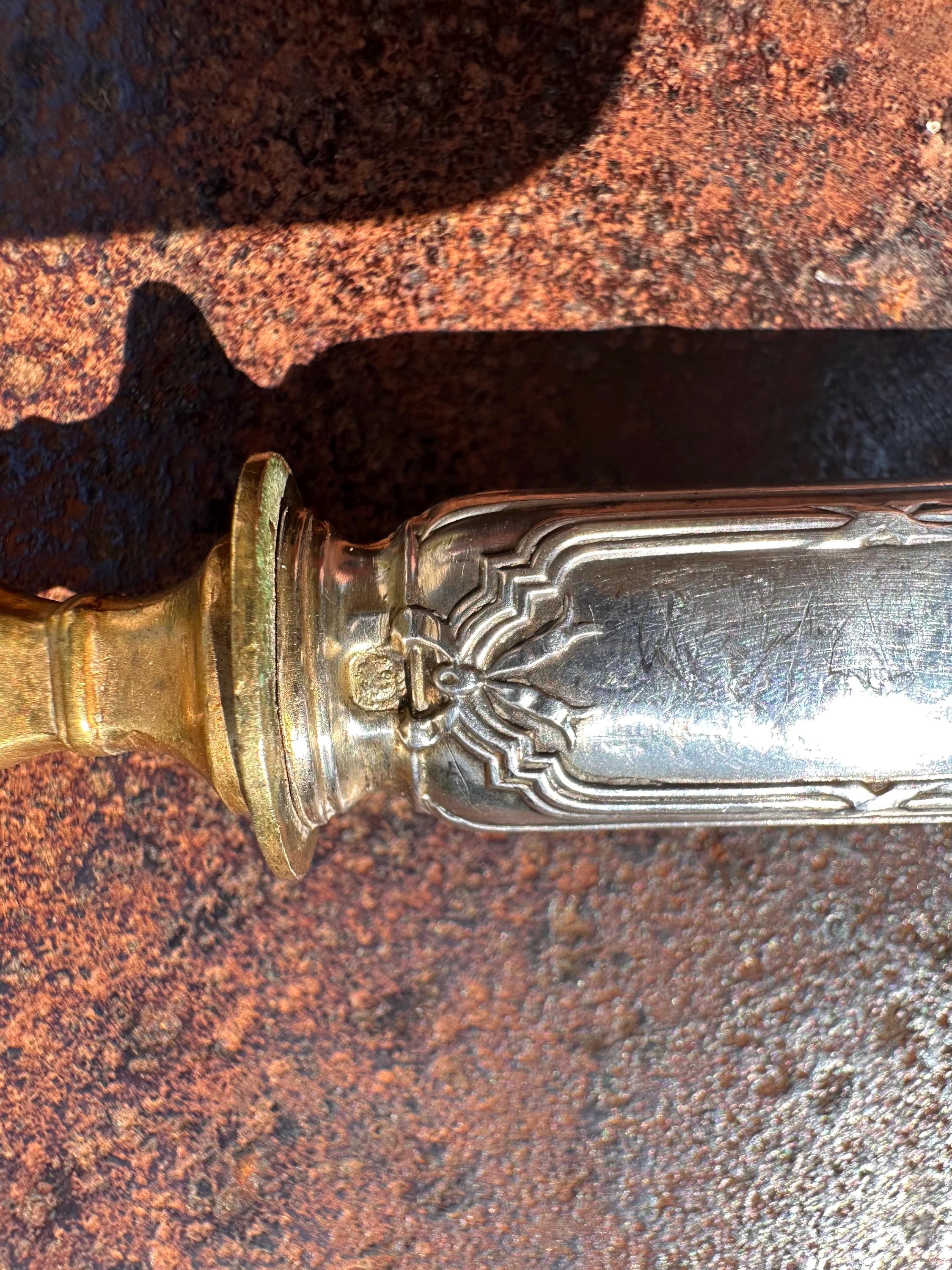 Pelle à glace ancienne en argent et vermeil Hénin & Cie – Style Louis XVI