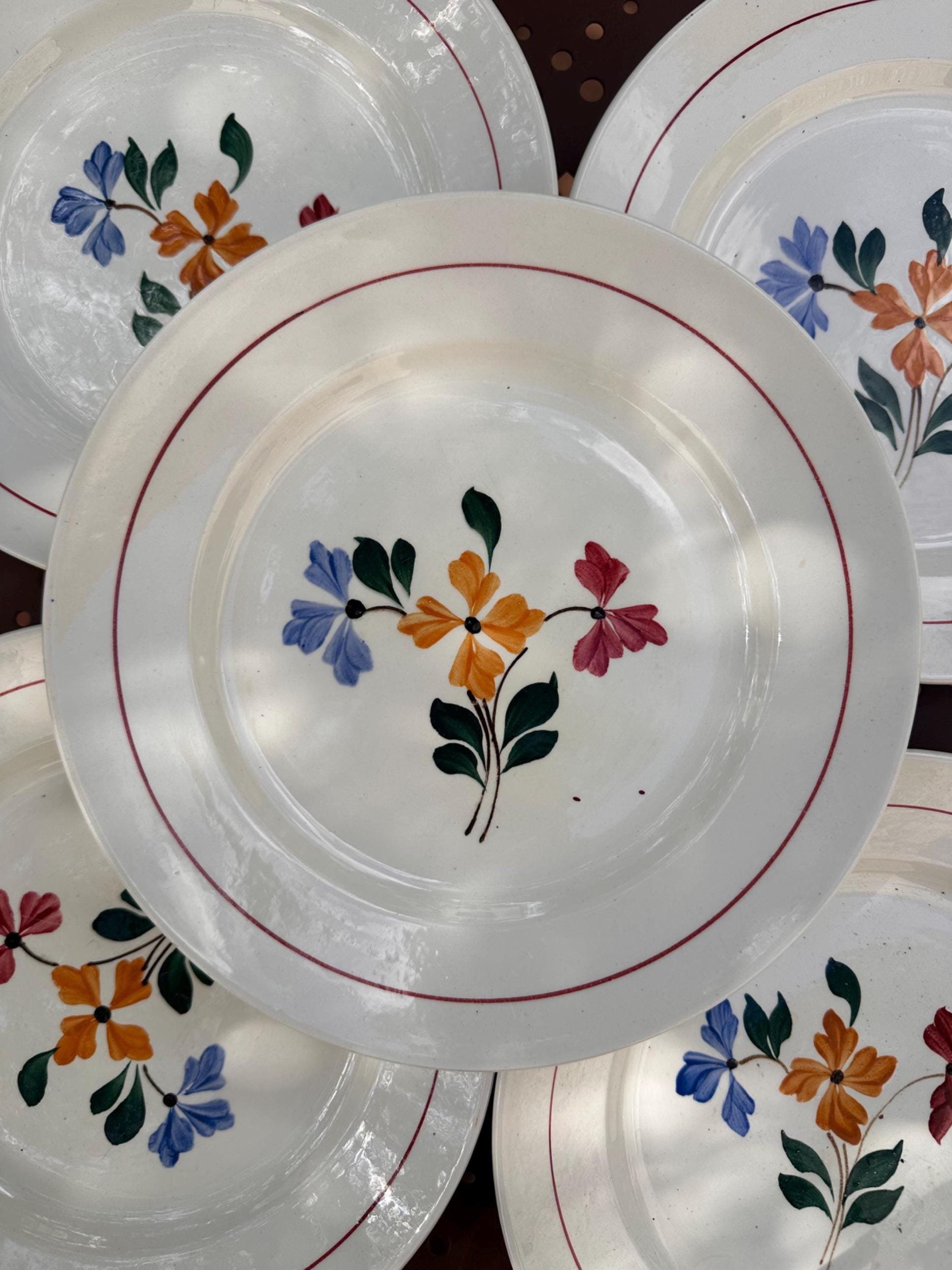 Antique Ceranord Saint-Amand Plates – Alma Pattern Set of 6