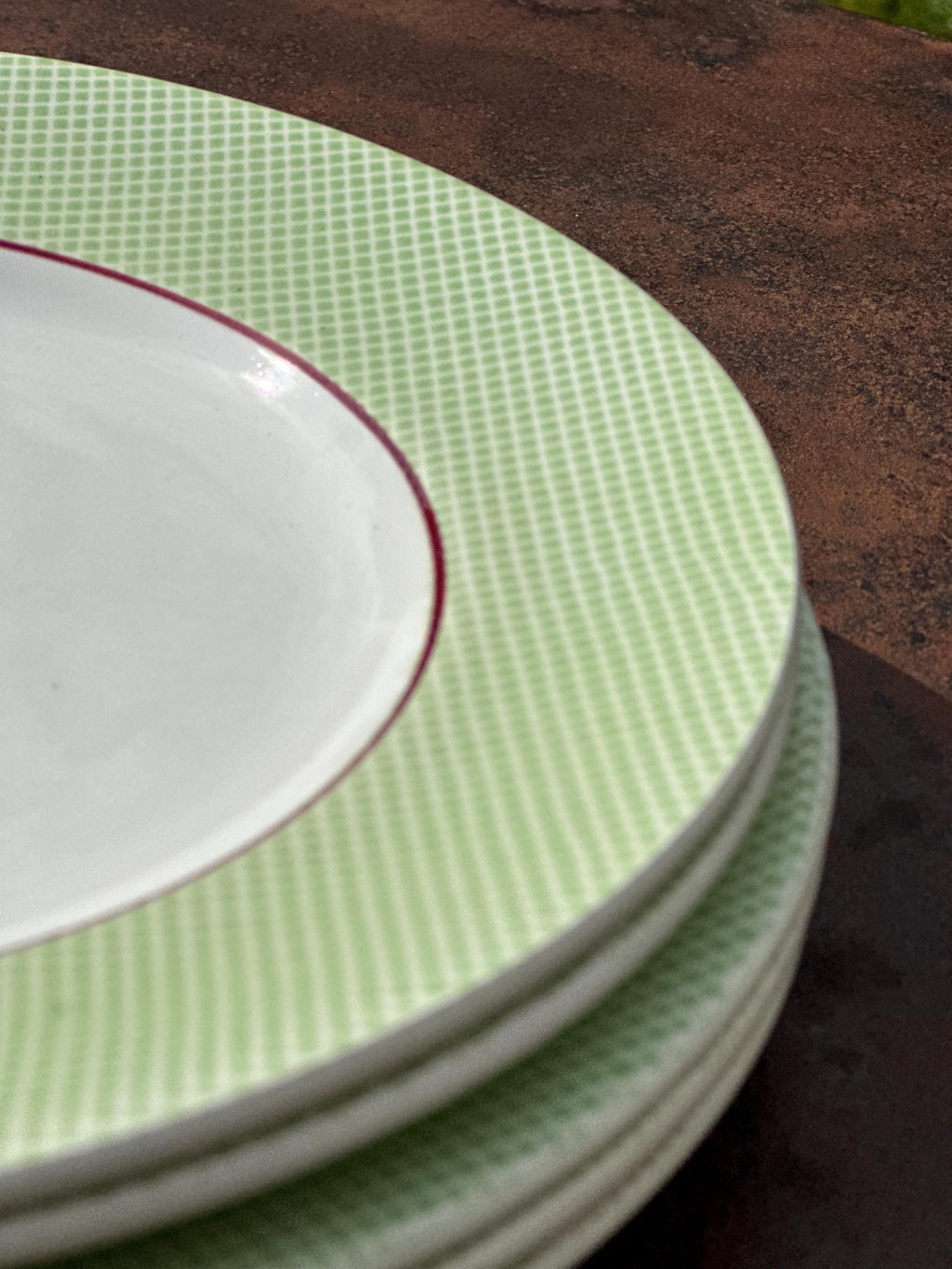 5 assiettes vintage en faïence de Salins – Modèle Izoard