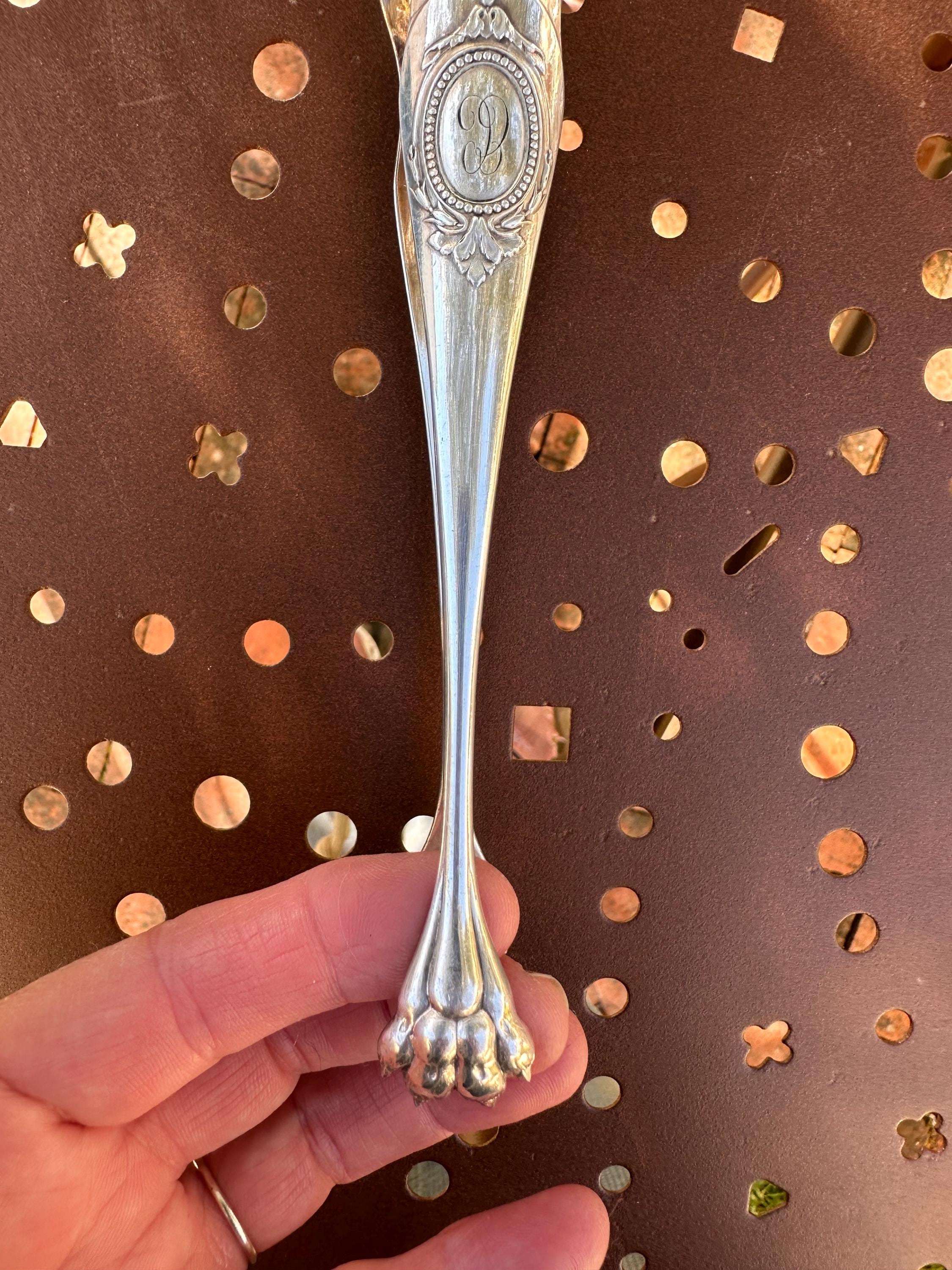 Pince à sucre ancienne Christofle – Style Louis XV monogrammée