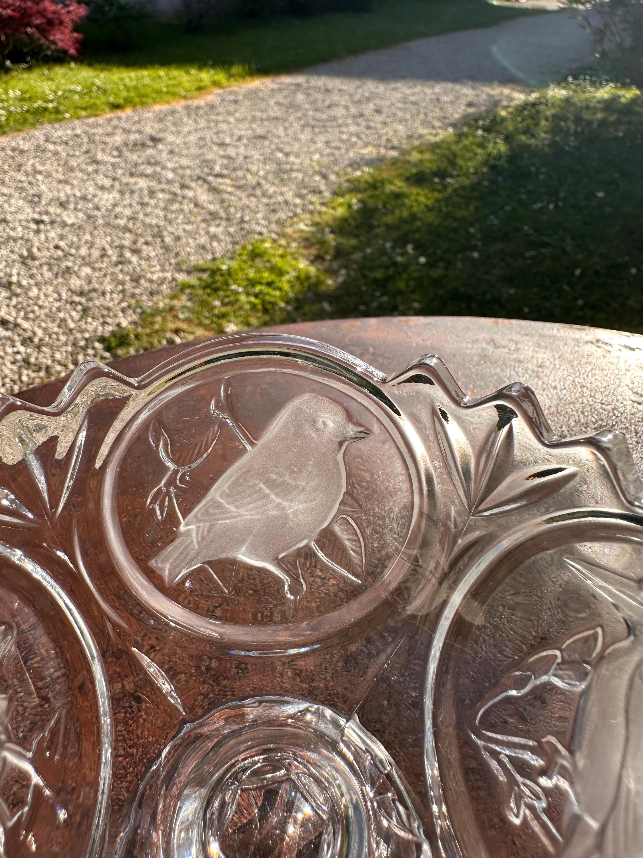 Arques crystal footed bowl – "Les Passereaux" model