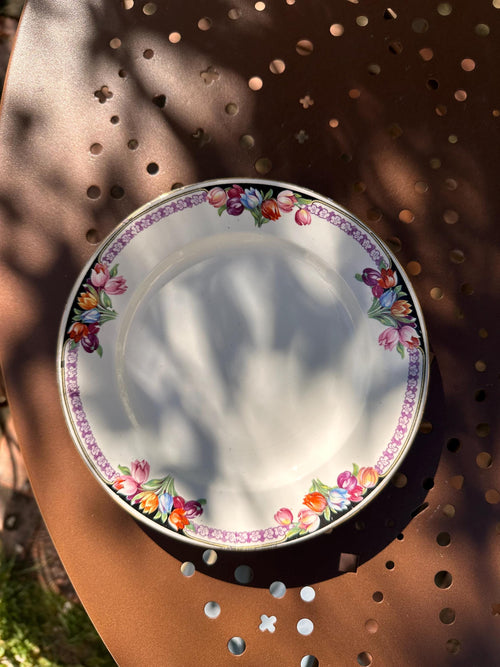 6 antique Saint-Amand dessert plates – Tulip decor