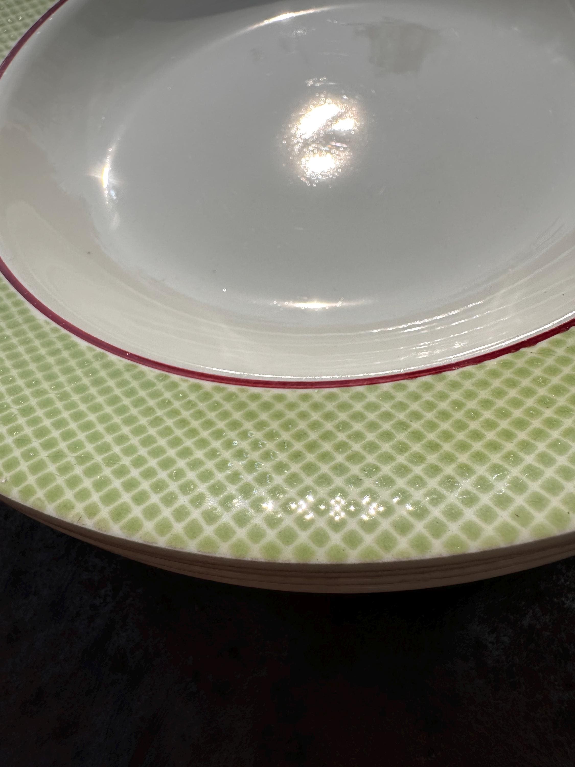 6 assiettes creuses anciennes Salins – Modèle Isoard