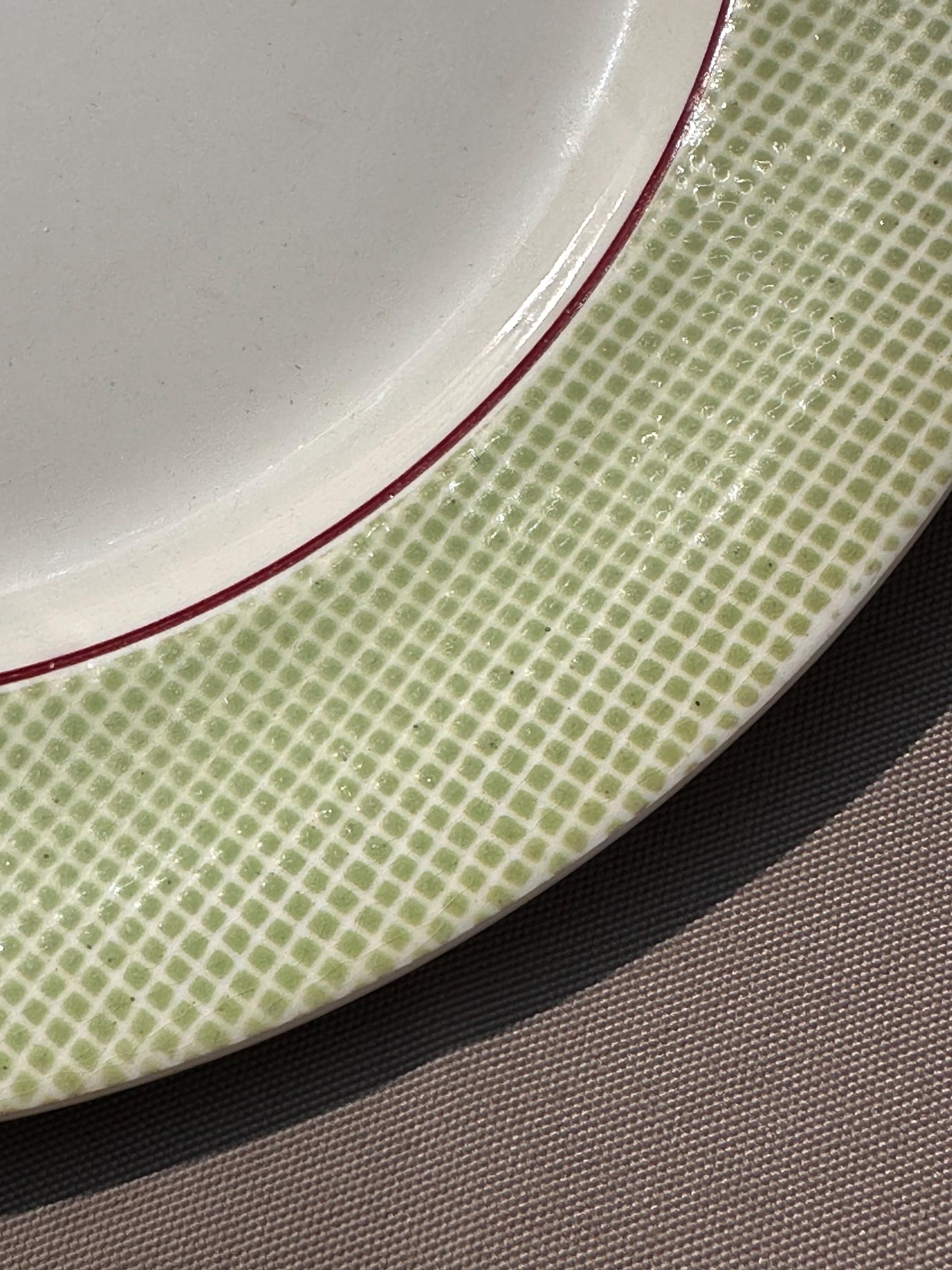 Plat à tarte Salins "Isoard" – Motif quadrillé vert, Ø 27 cm