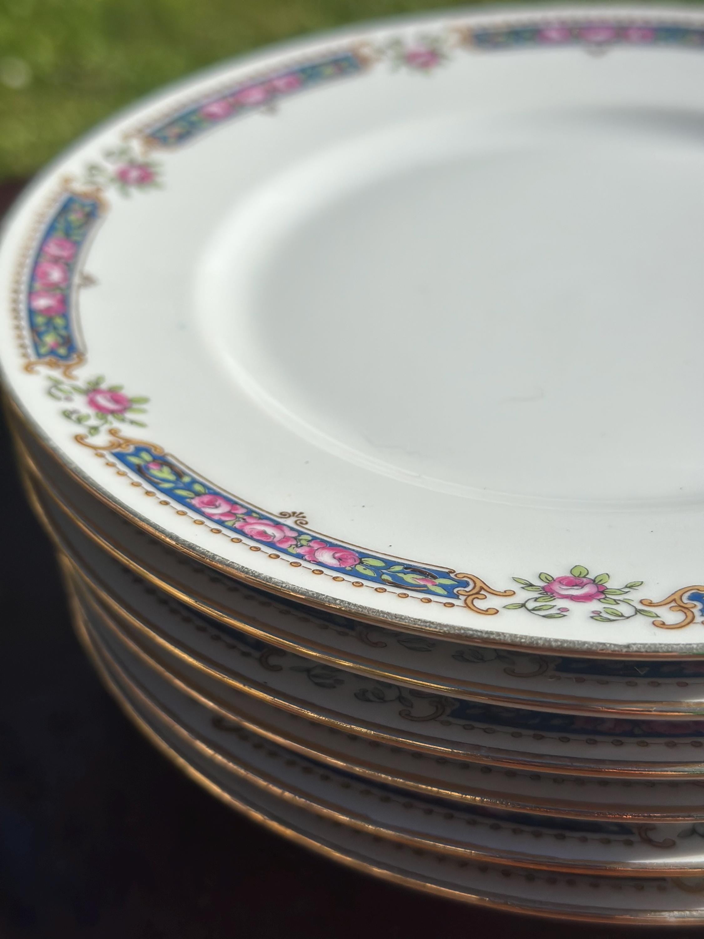 6 assiettes à dessert Bernardaud Limoges – Porcelaine ancienne