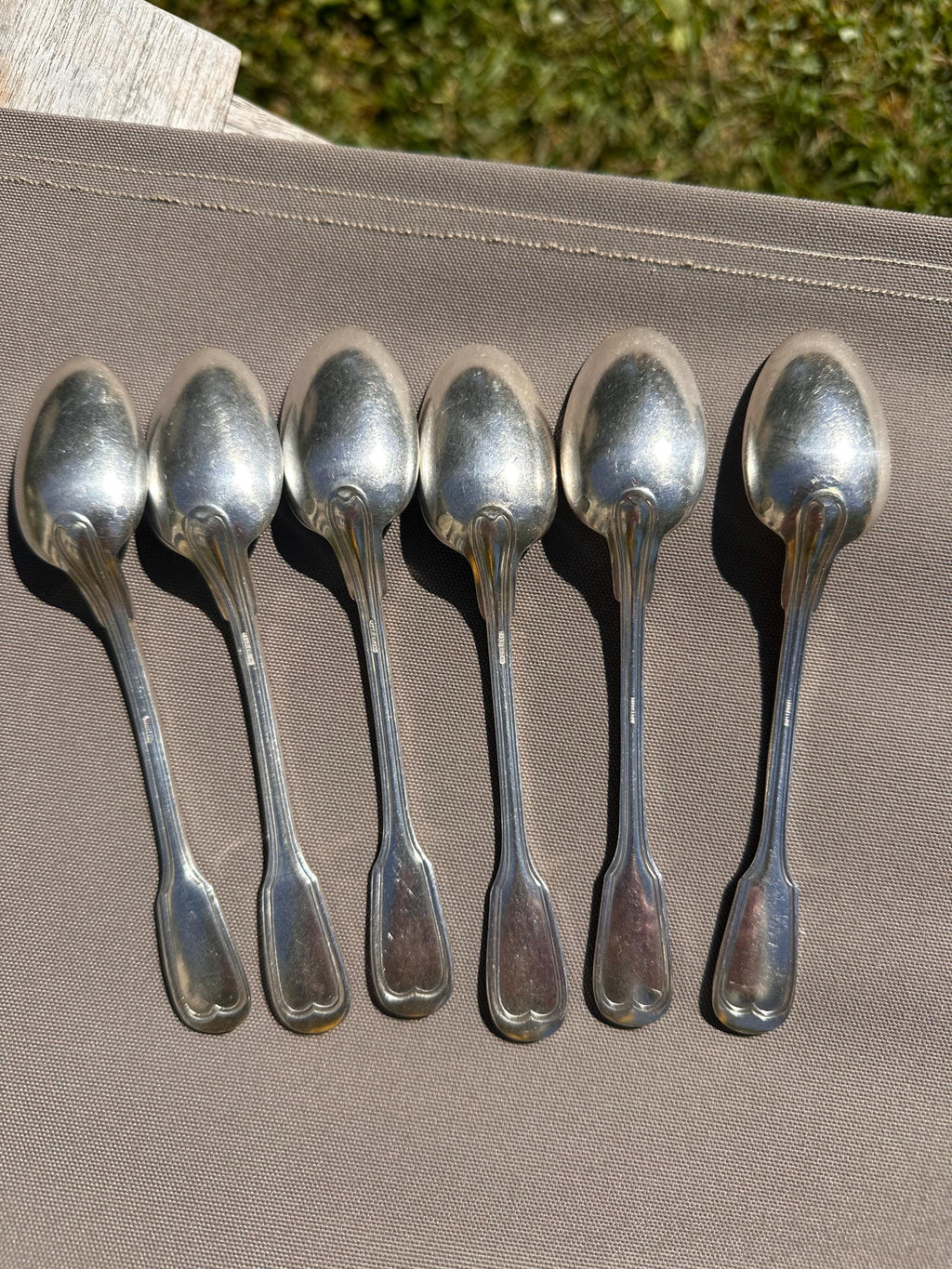 6 petites cuillères en métal argenté Gabriel Gay – Modèle Filet
