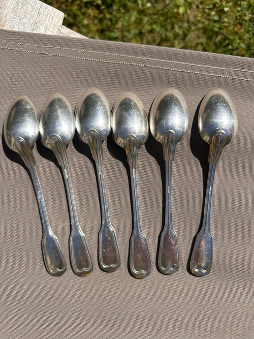 6 Gabriel Gay silver-plated teaspoons – Filet pattern