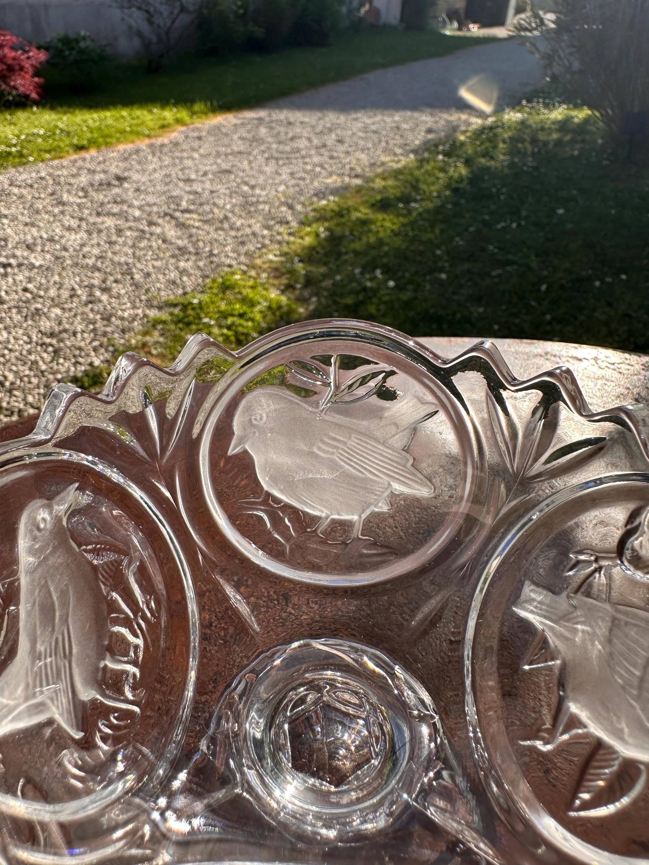 Arques crystal footed bowl – "Les Passereaux" model