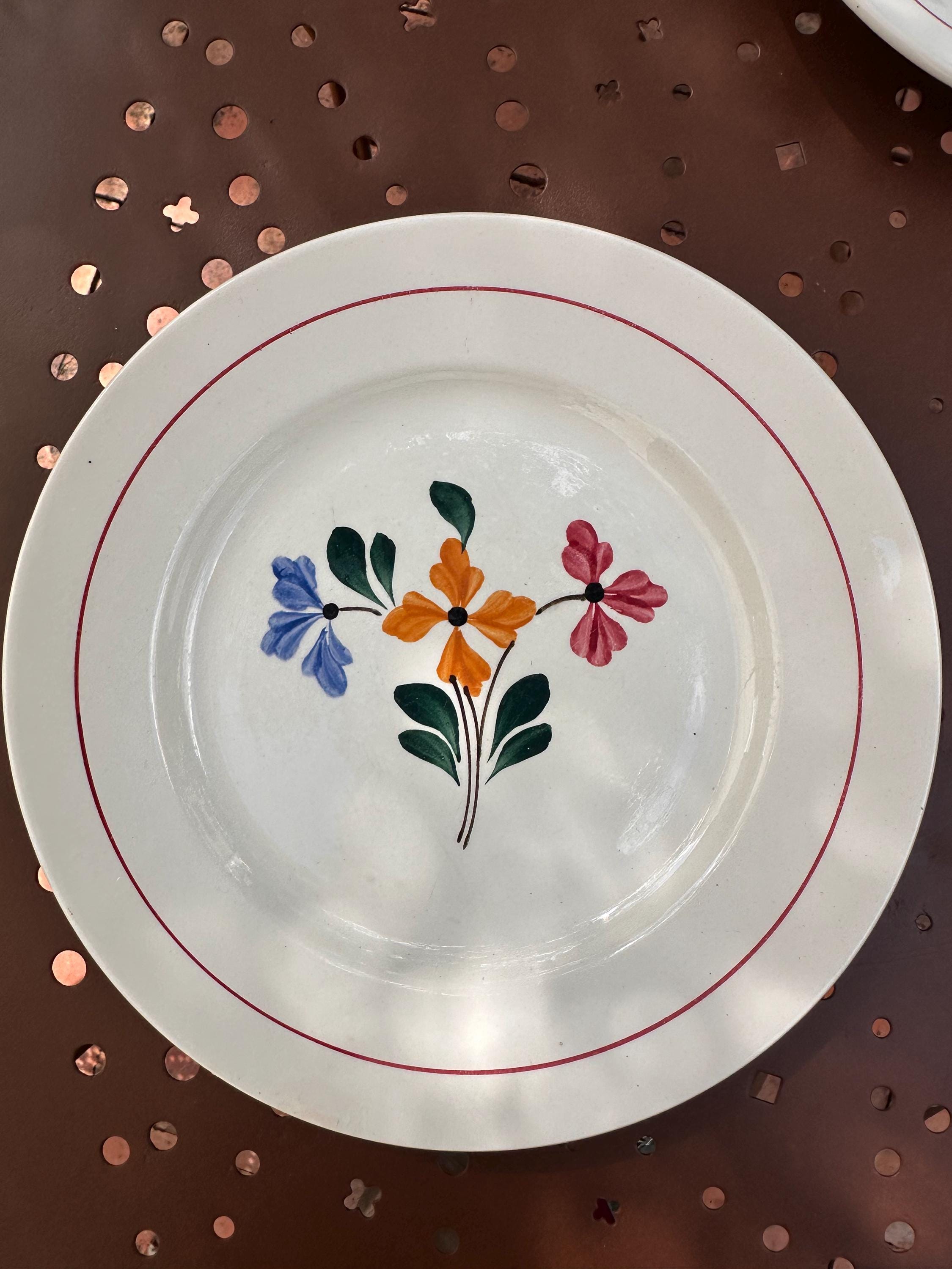 Antique Ceranord Saint-Amand Plates – Alma Pattern Set of 6
