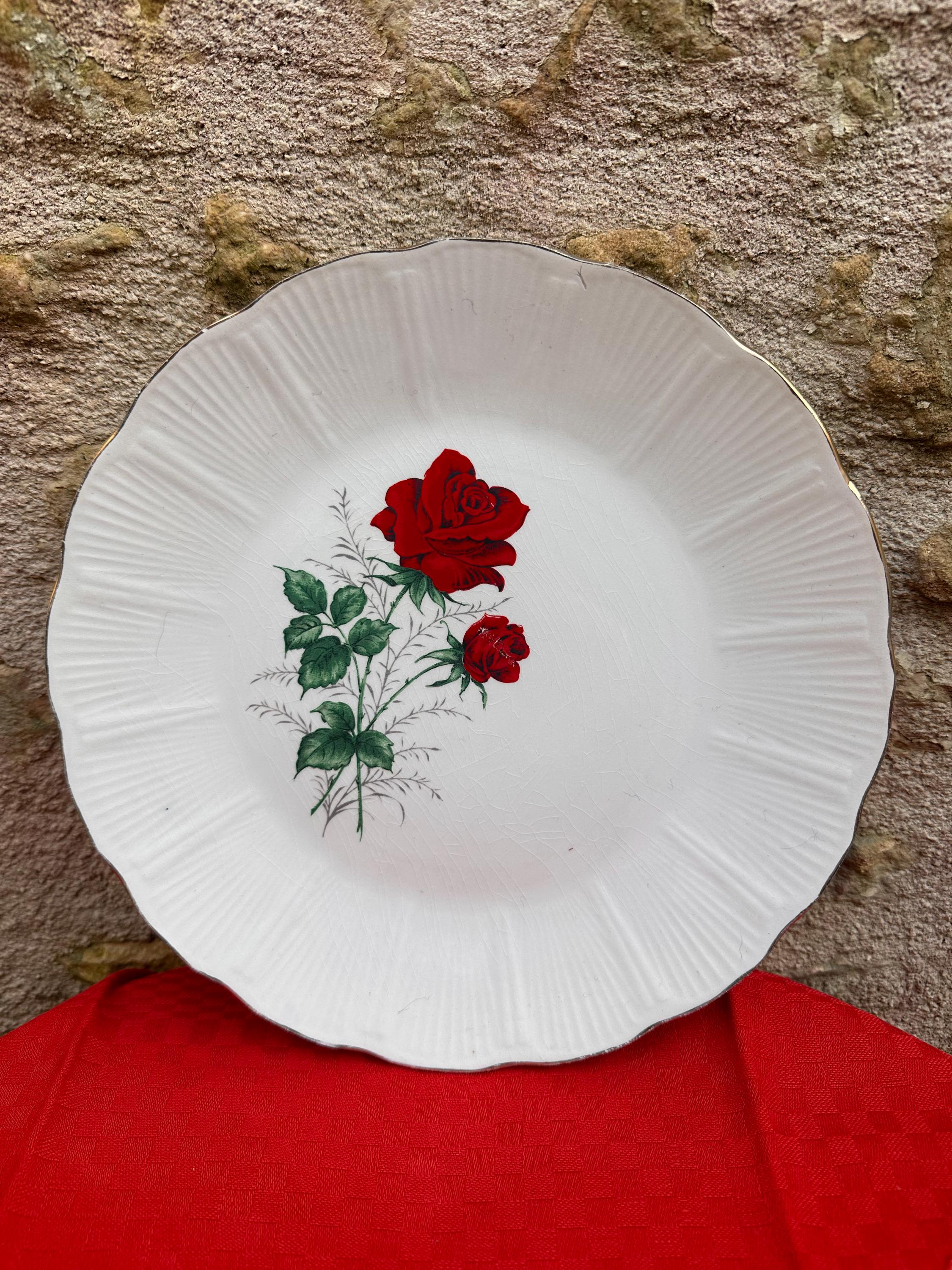 5 assiettes creuses anciennes Saint-Amand – Modèle Claudia