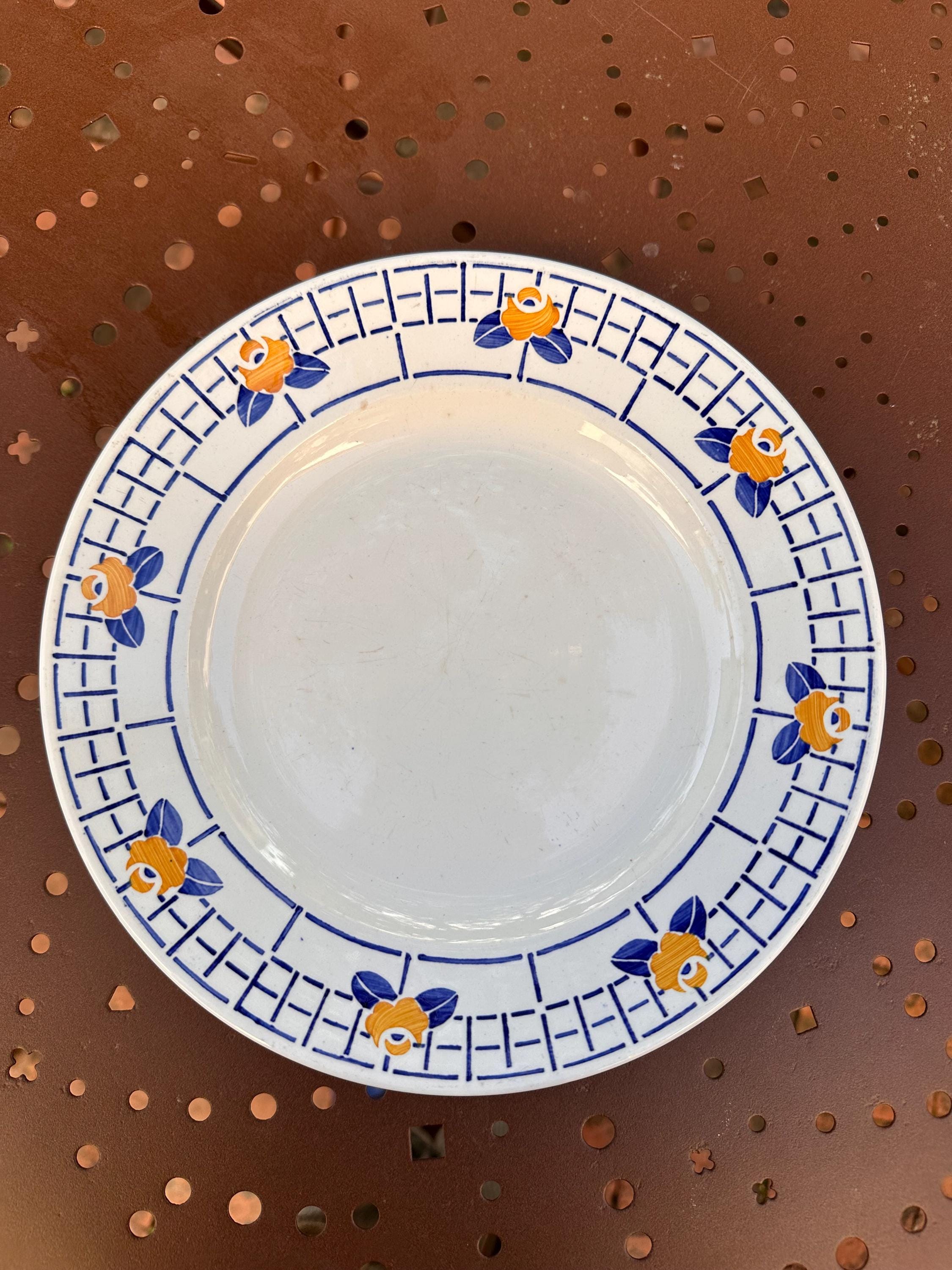Antique Digoin & Sarreguemines pedestal dish – Ribeauvillé model